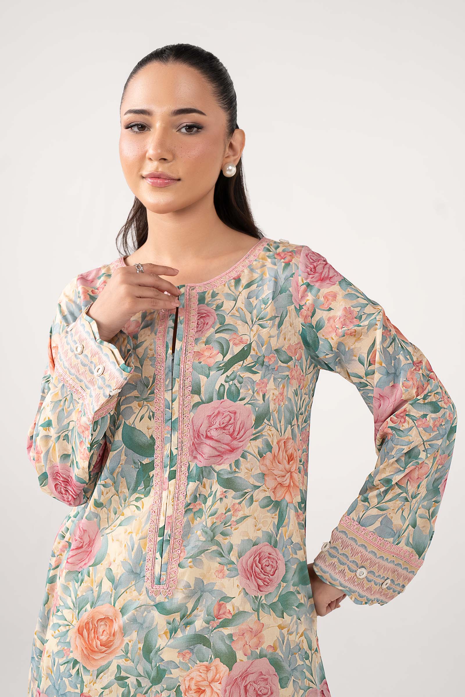 Embroidered Cotton Dobby Shirt - Image 3