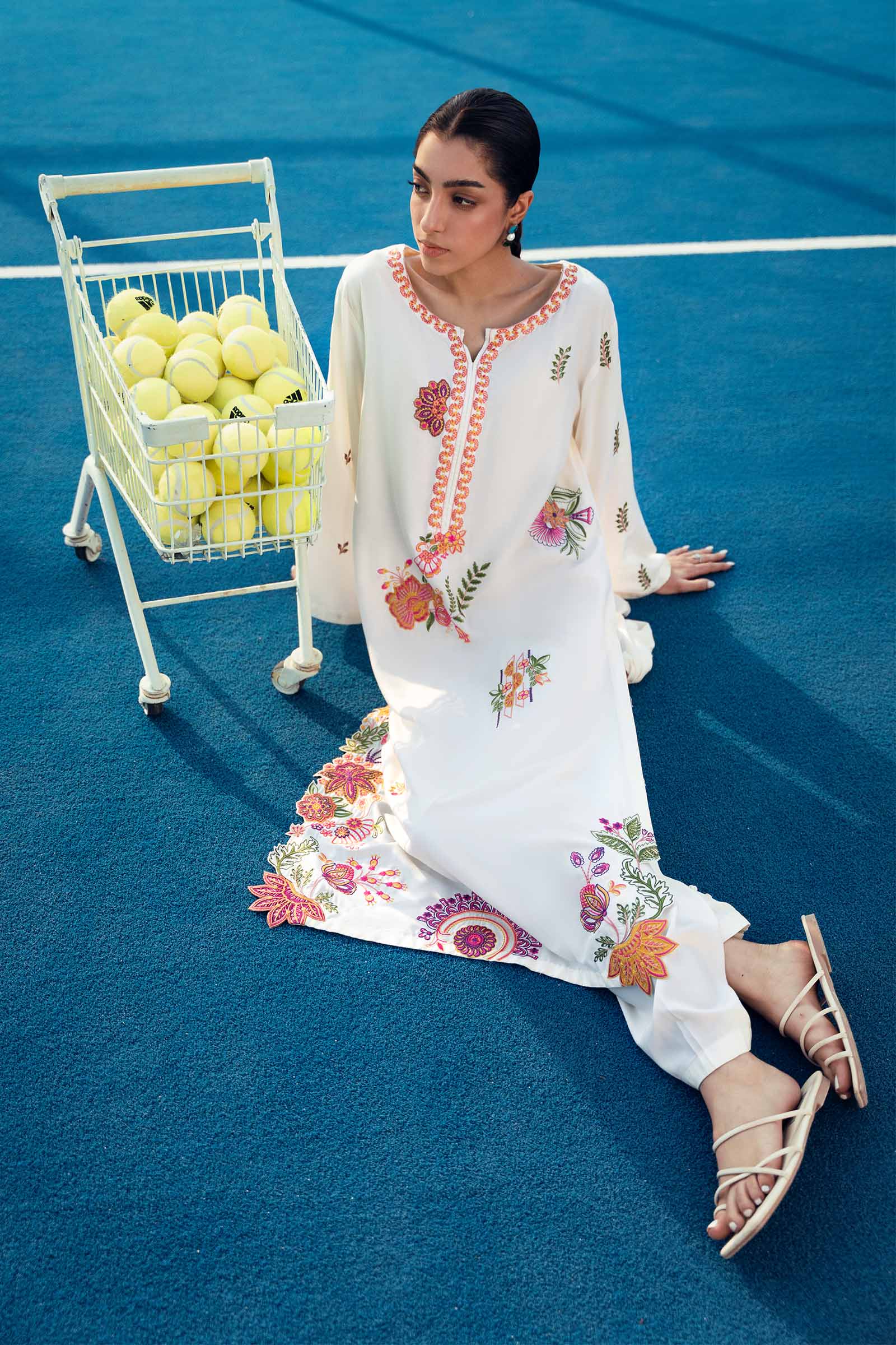 2 Pc Embroidered Arabic Lawn Suit - Image 5