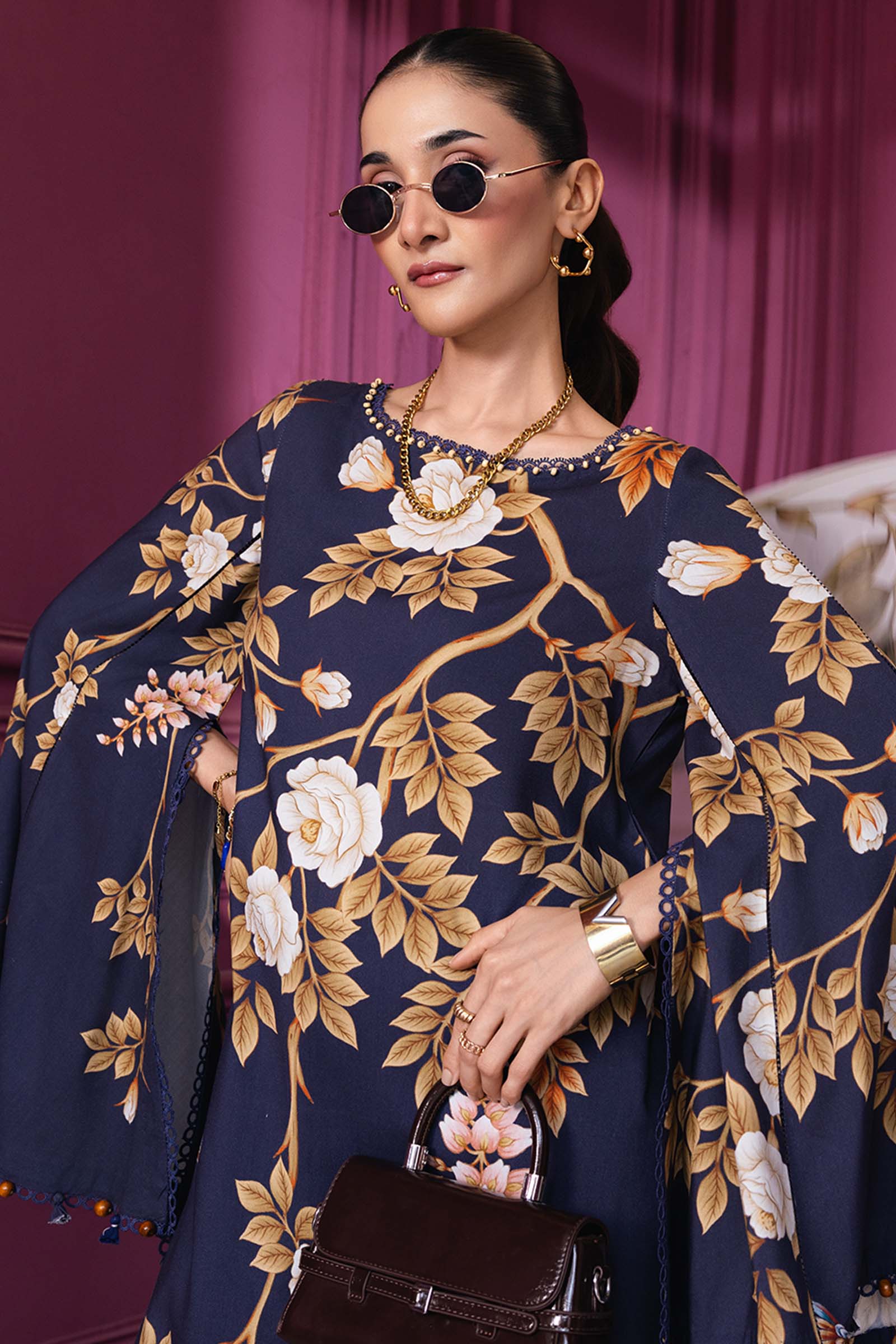 3 Pc Unstitched Printed Linen Suit - Image 2