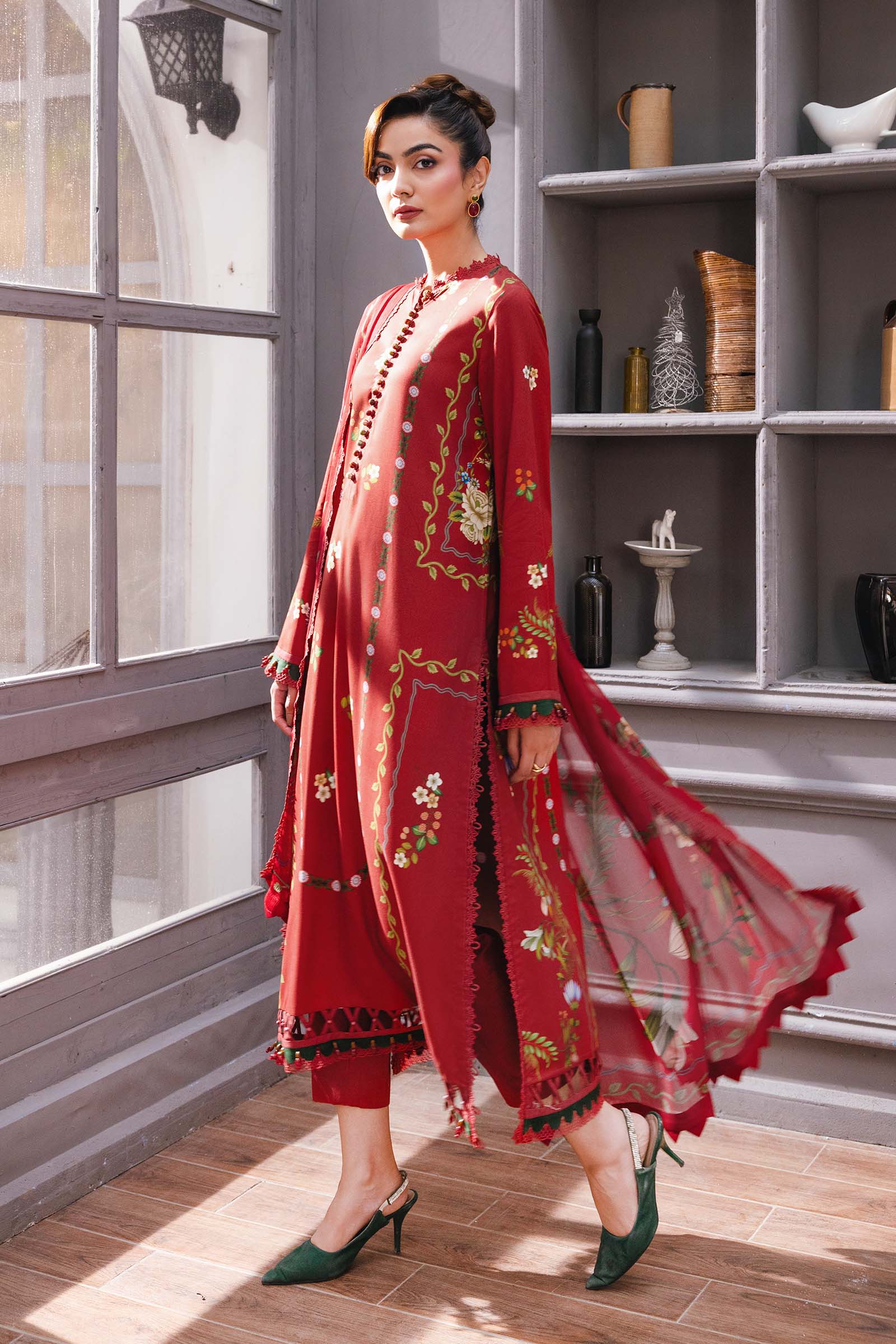 3 Pc Unstitched Printed Marina Twill Suit - Image 3