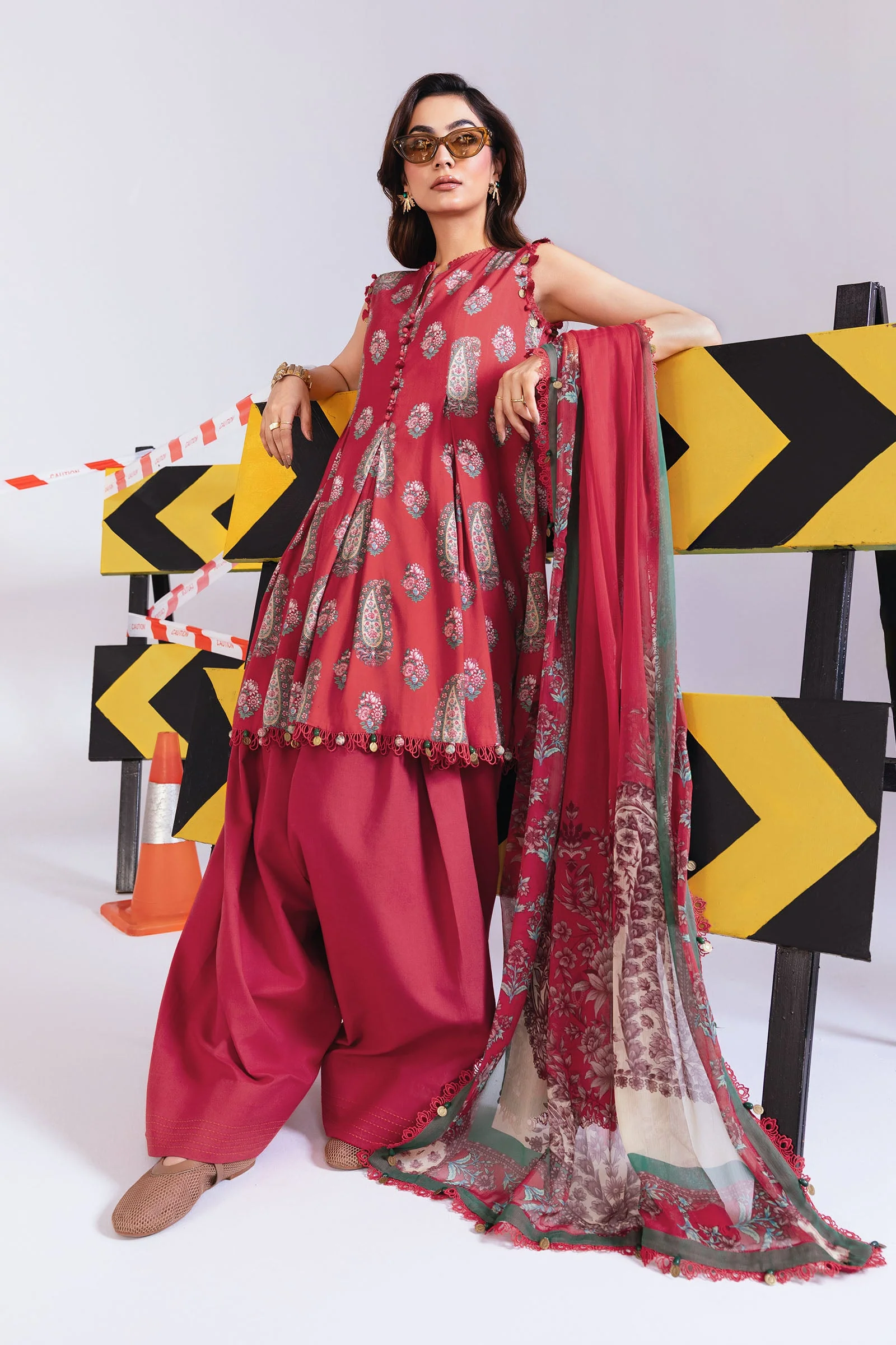 3 Pc Unstitched Printed Linen Suit - Image 5