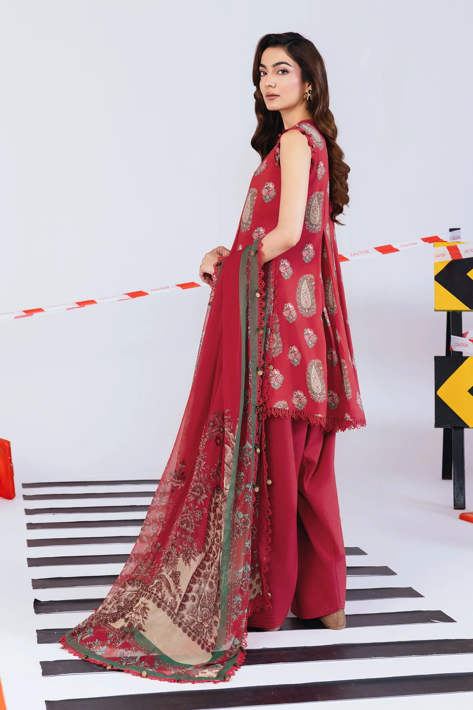 3 Pc Unstitched Printed Linen Suit - Image 6