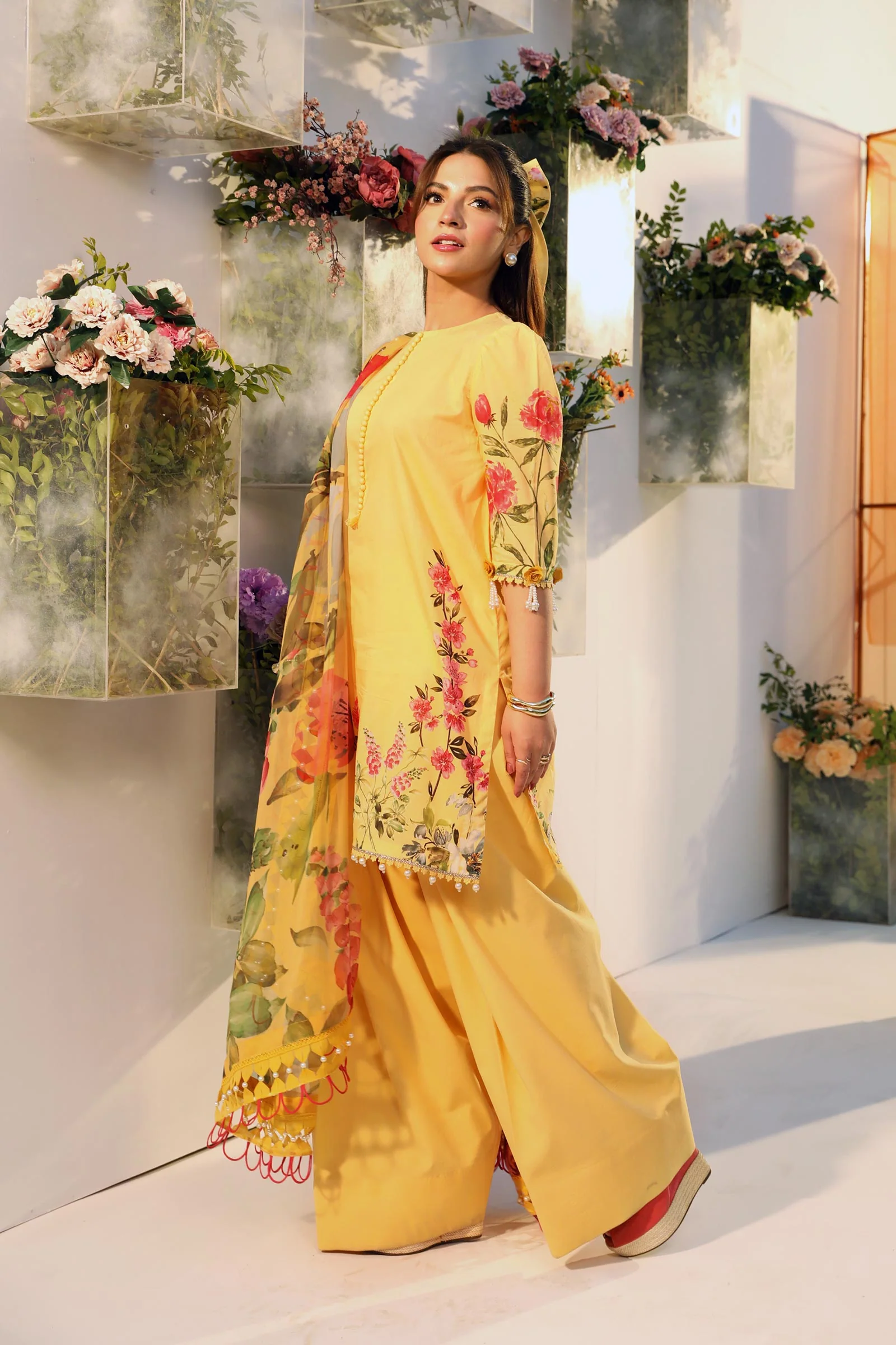 3 Pc Unstitched Embroidered Lawn Suit | MB-CUS25-701A - Image 5