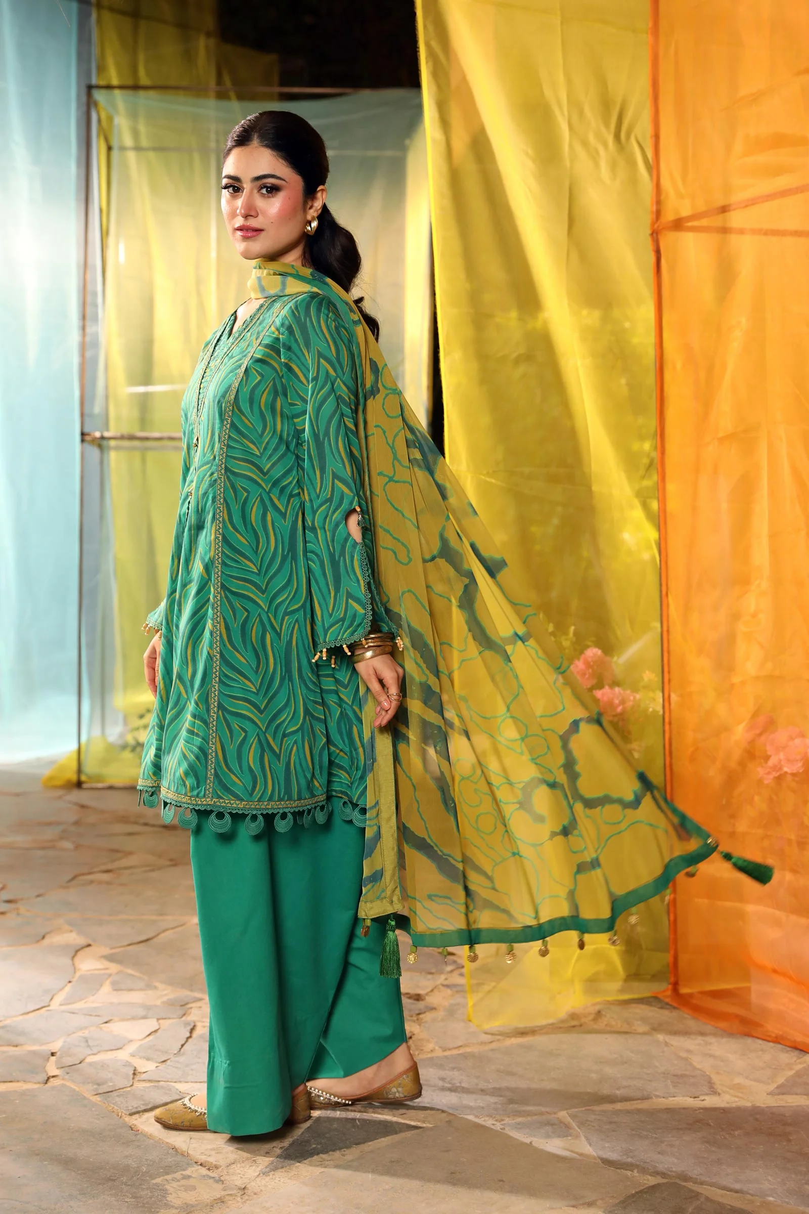 3 Pc Unstitched Embroidered Lawn Suit | MB-CUS25-704A - Image 5