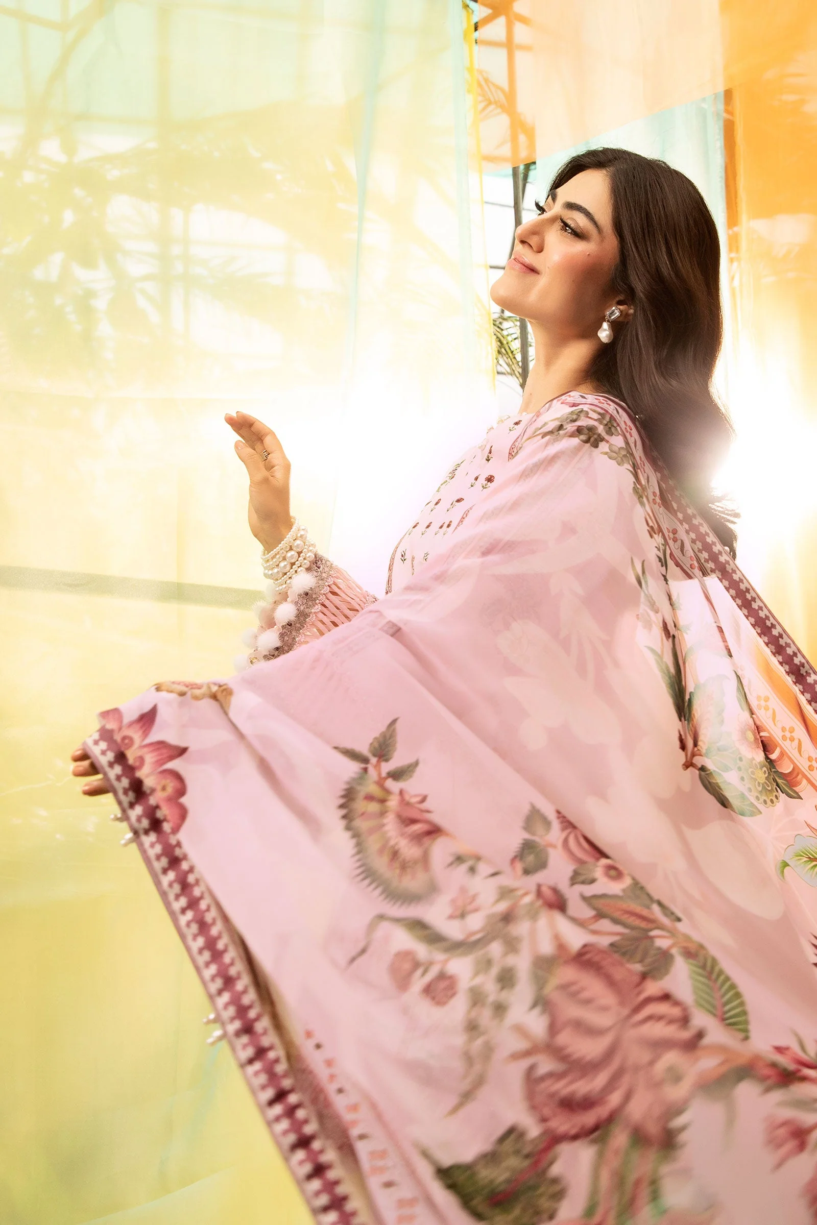 3 Pc Unstitched Embroidered Lawn Suit | MB-CUS25-705B - Image 4
