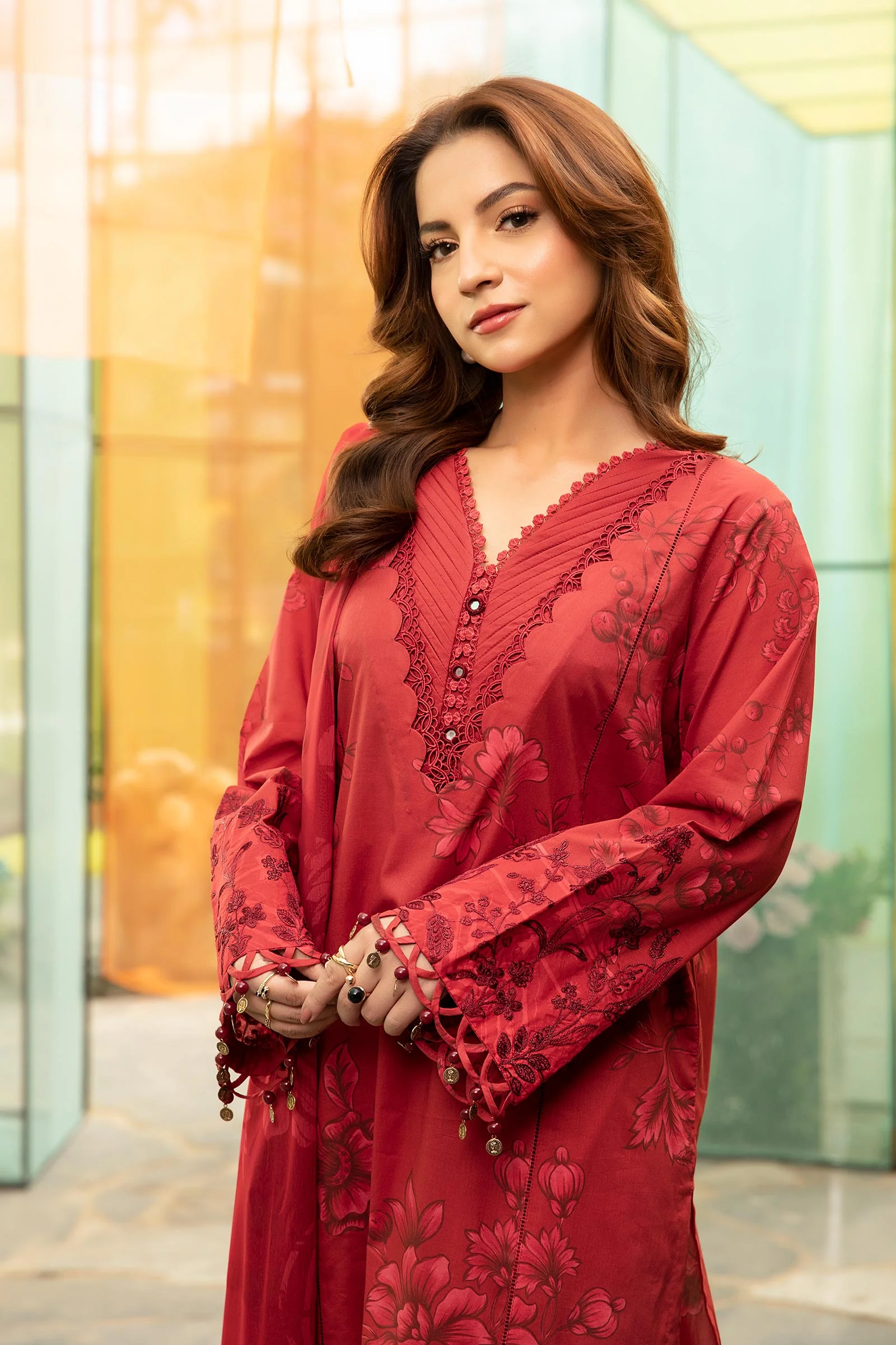 3 Pc Unstitched Embroidered Lawn Suit | MB-CUS25-706A - Image 2