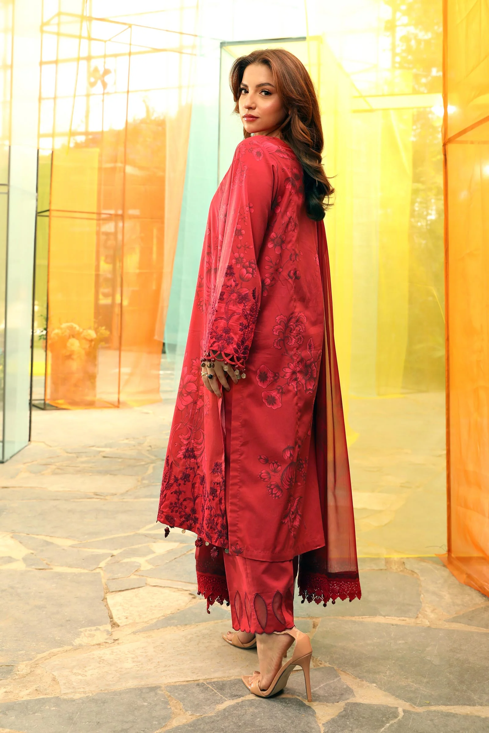 3 Pc Unstitched Embroidered Lawn Suit | MB-CUS25-706A - Image 5