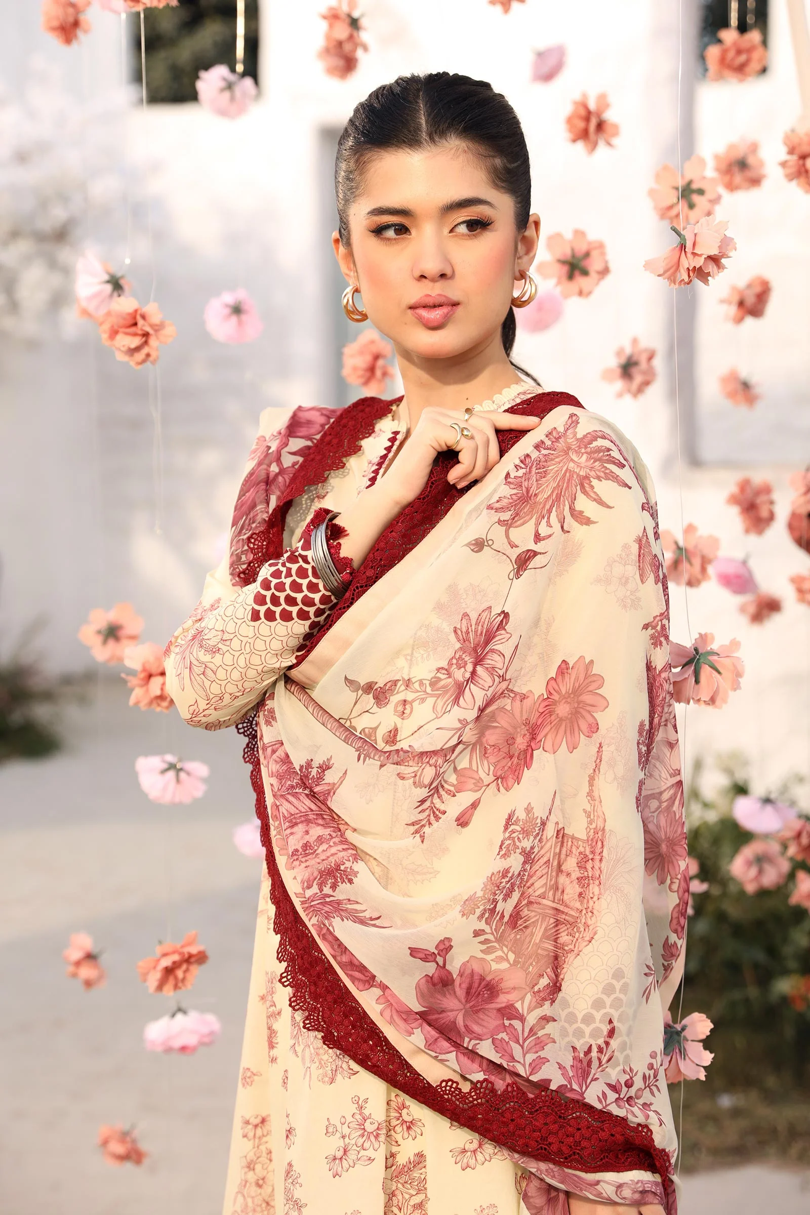 3 Pc Unstitched Embroidered Lawn Suit | MB-CUS25-708A - Image 3