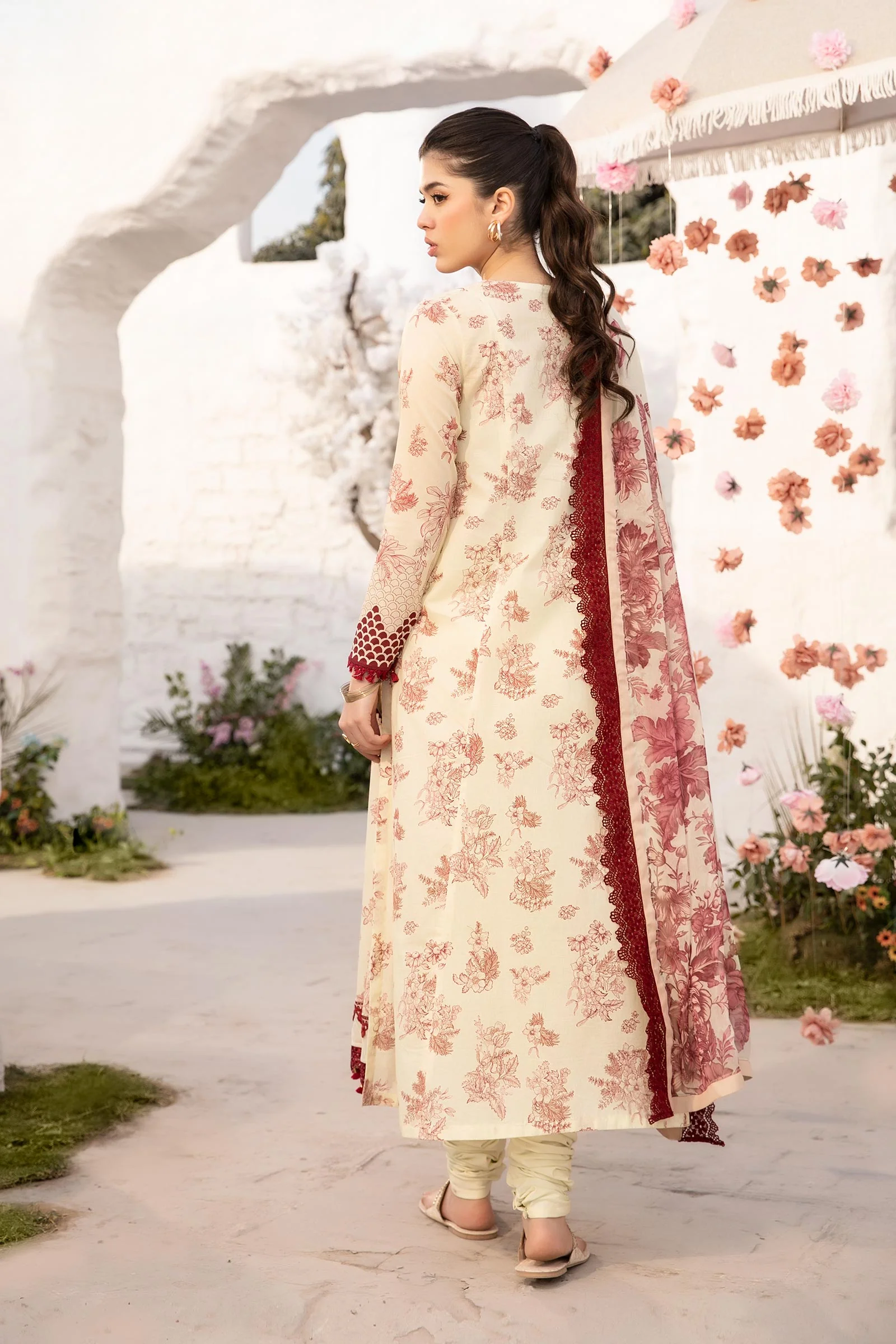 3 Pc Unstitched Embroidered Lawn Suit | MB-CUS25-708A - Image 5