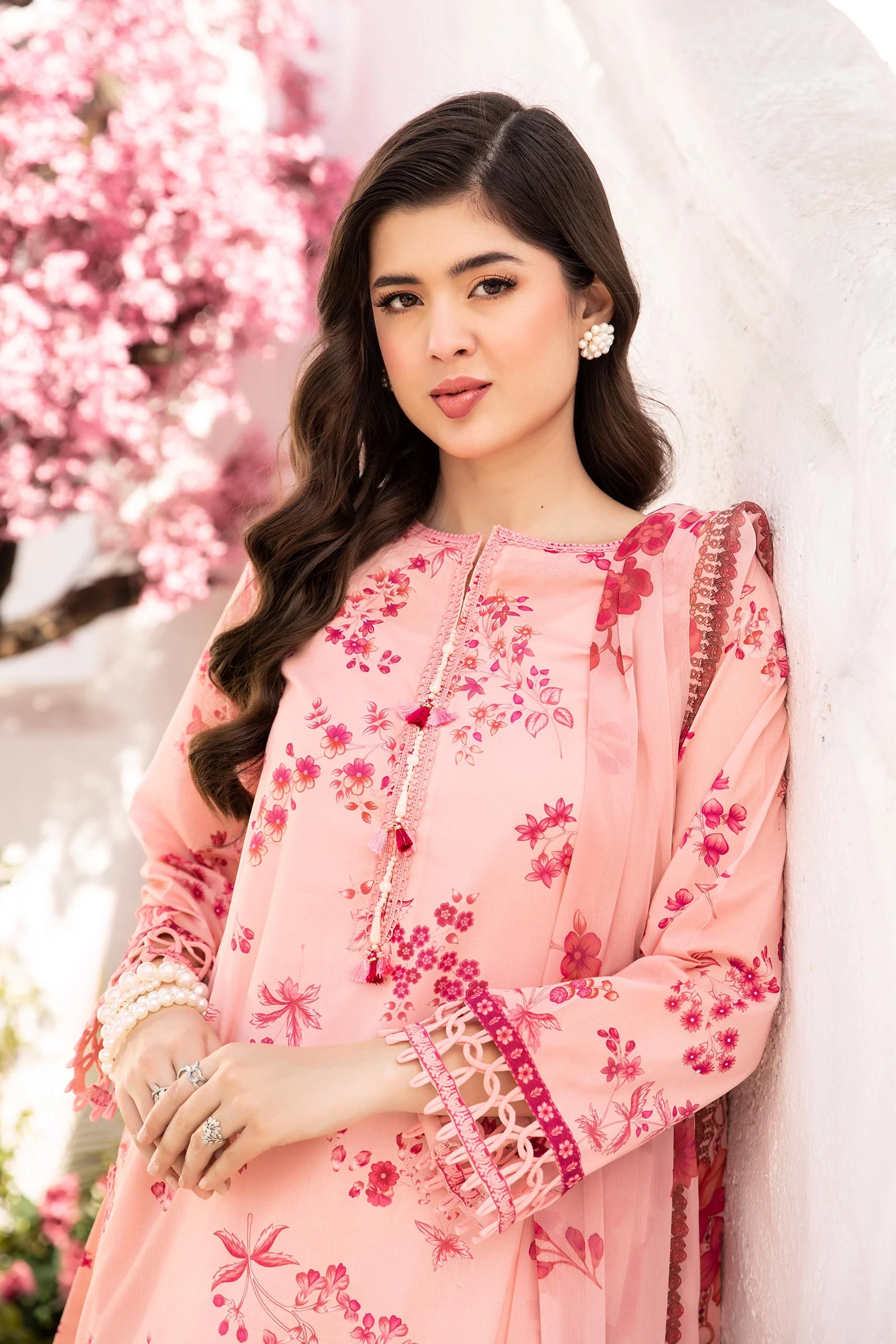 3 Pc Unstitched Embroidered Lawn Suit | MB-CUS25-709A - Image 2