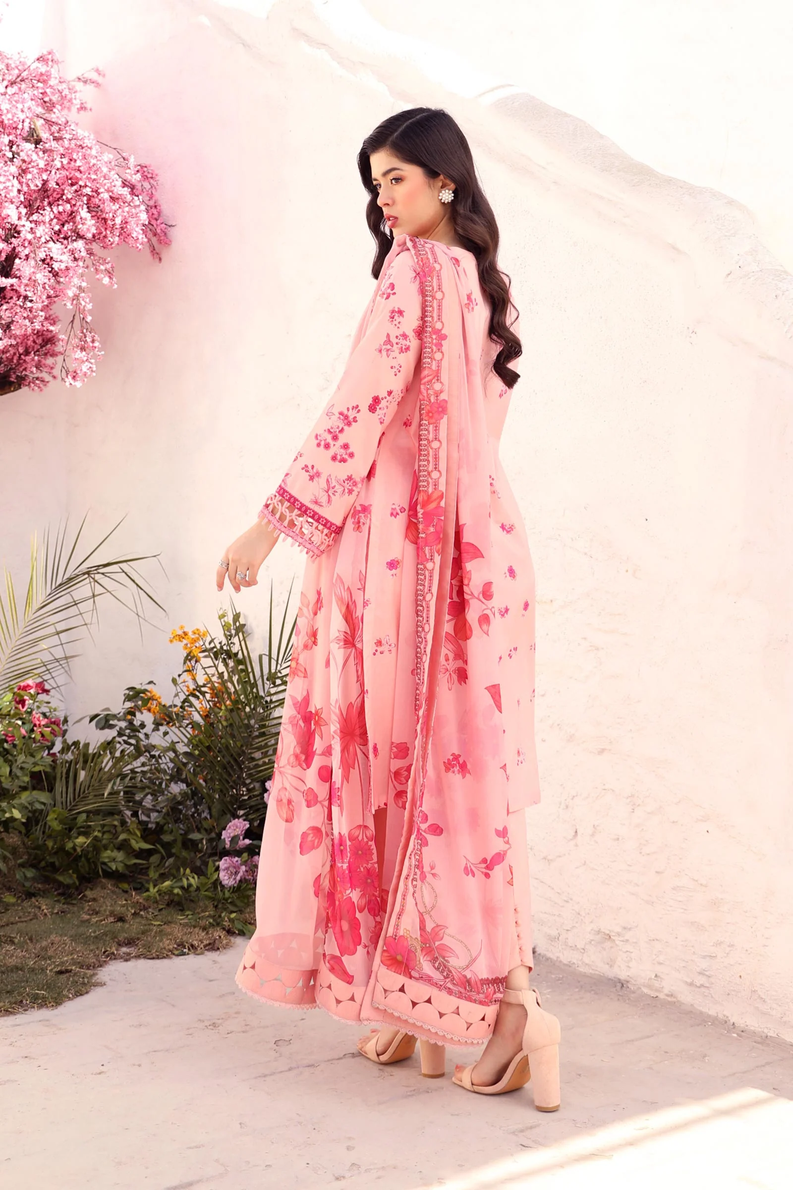 3 Pc Unstitched Embroidered Lawn Suit | MB-CUS25-709A - Image 4