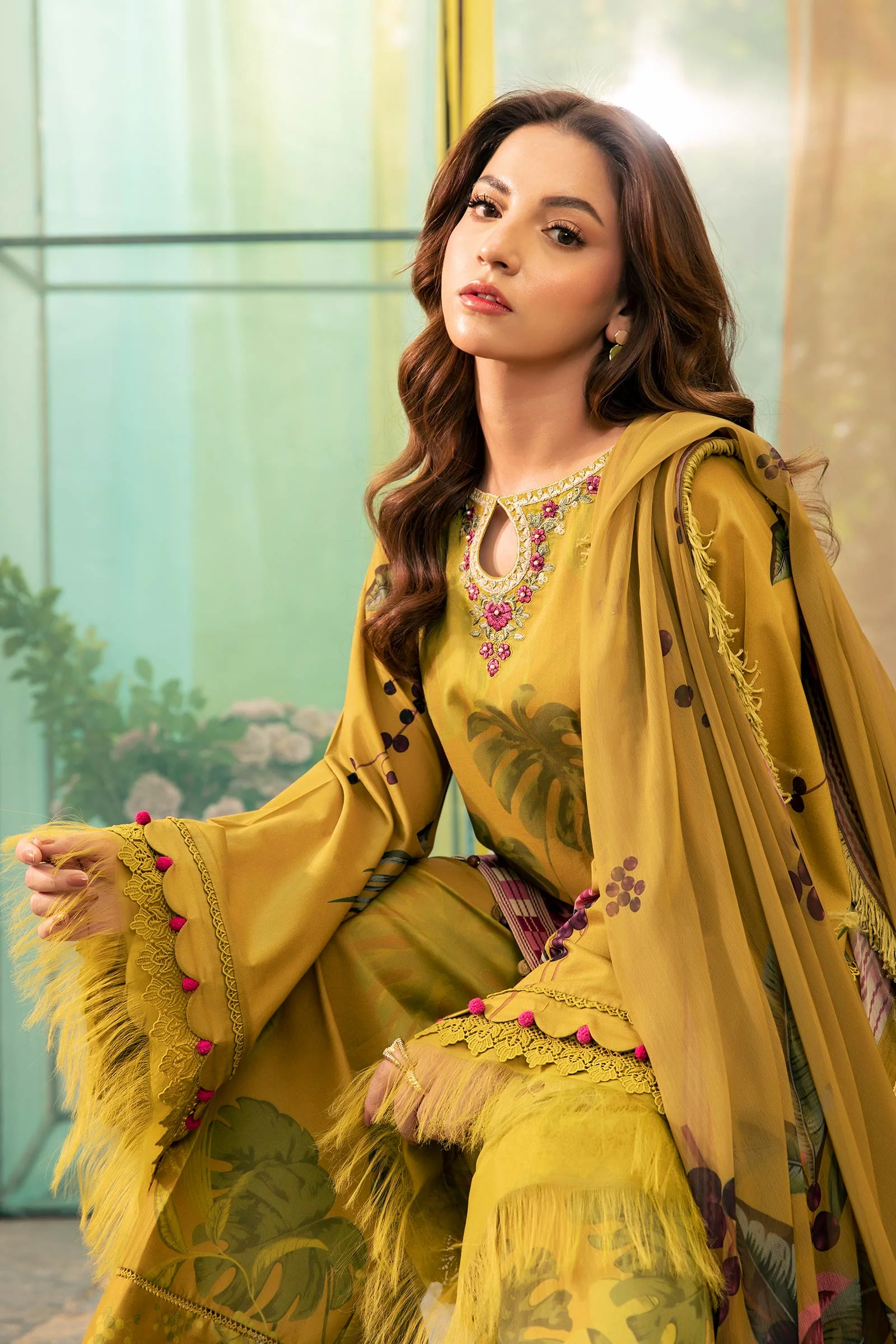 3 Pc Unstitched Embroidered Lawn Suit | MB-CUS25-710A - Image 2