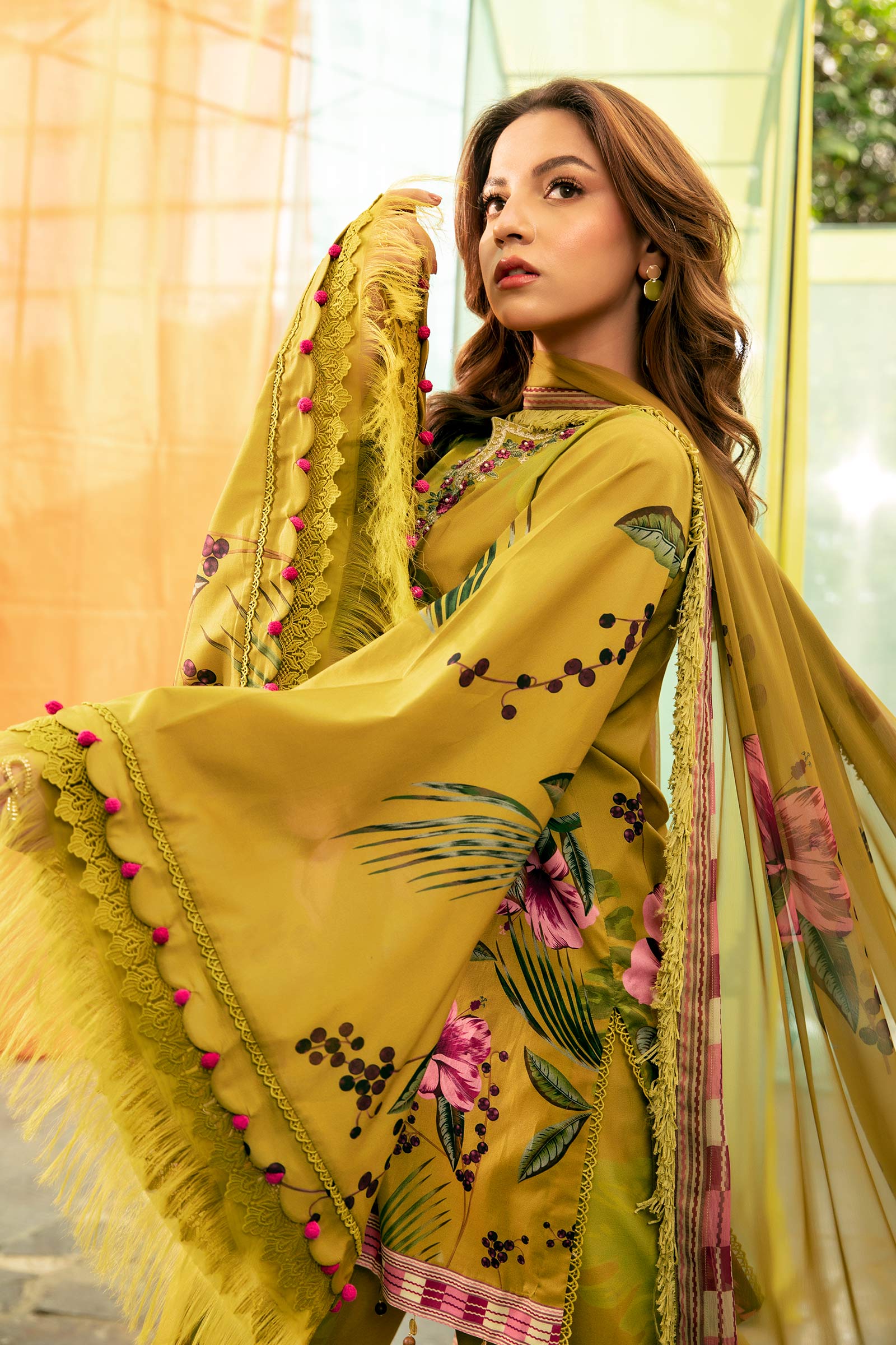 3 Pc Unstitched Embroidered Lawn Suit | MB-CUS25-710A - Image 3