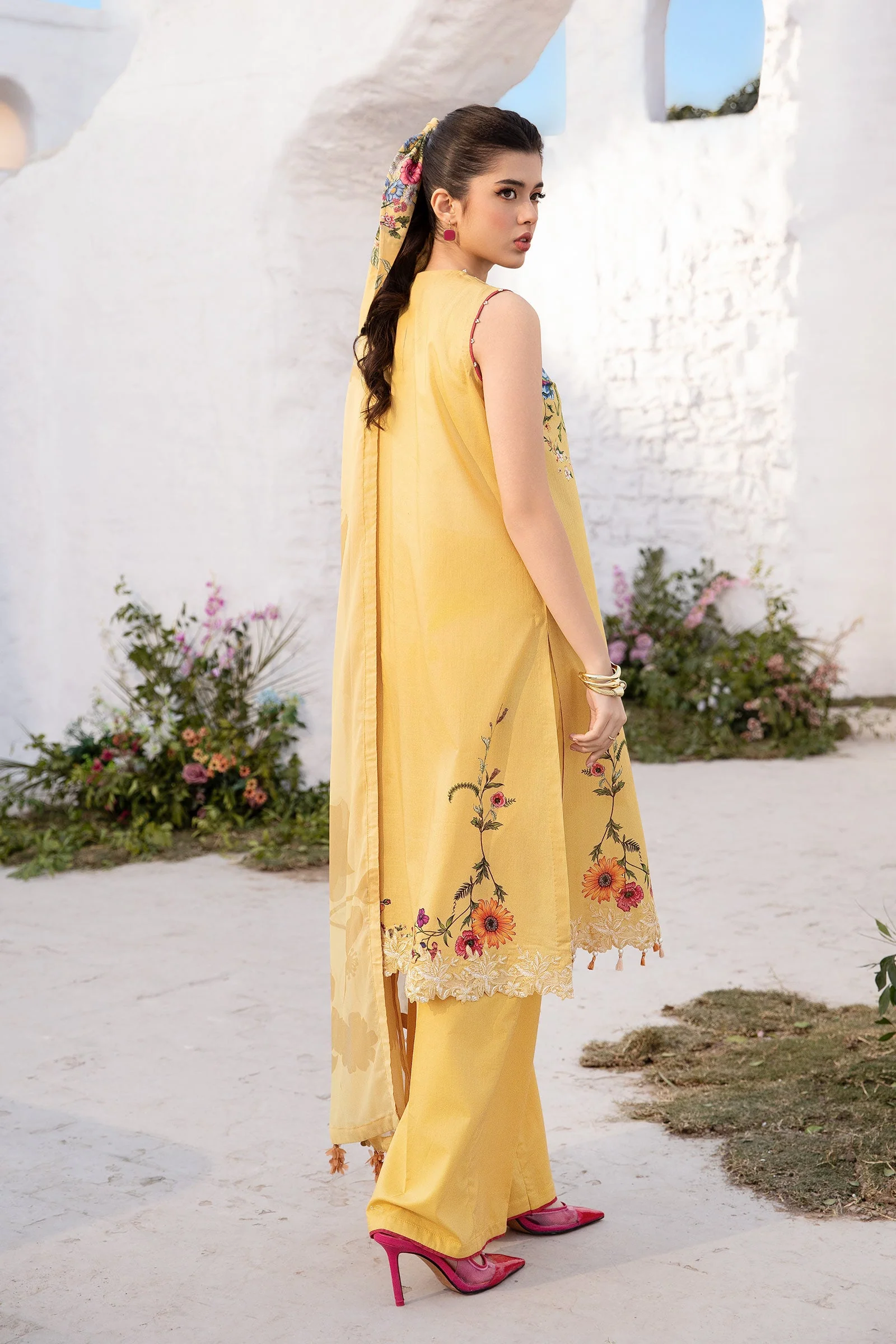 3 Pc Unstitched Embroidered Lawn Suit | MB-CUS25-712A - Image 5