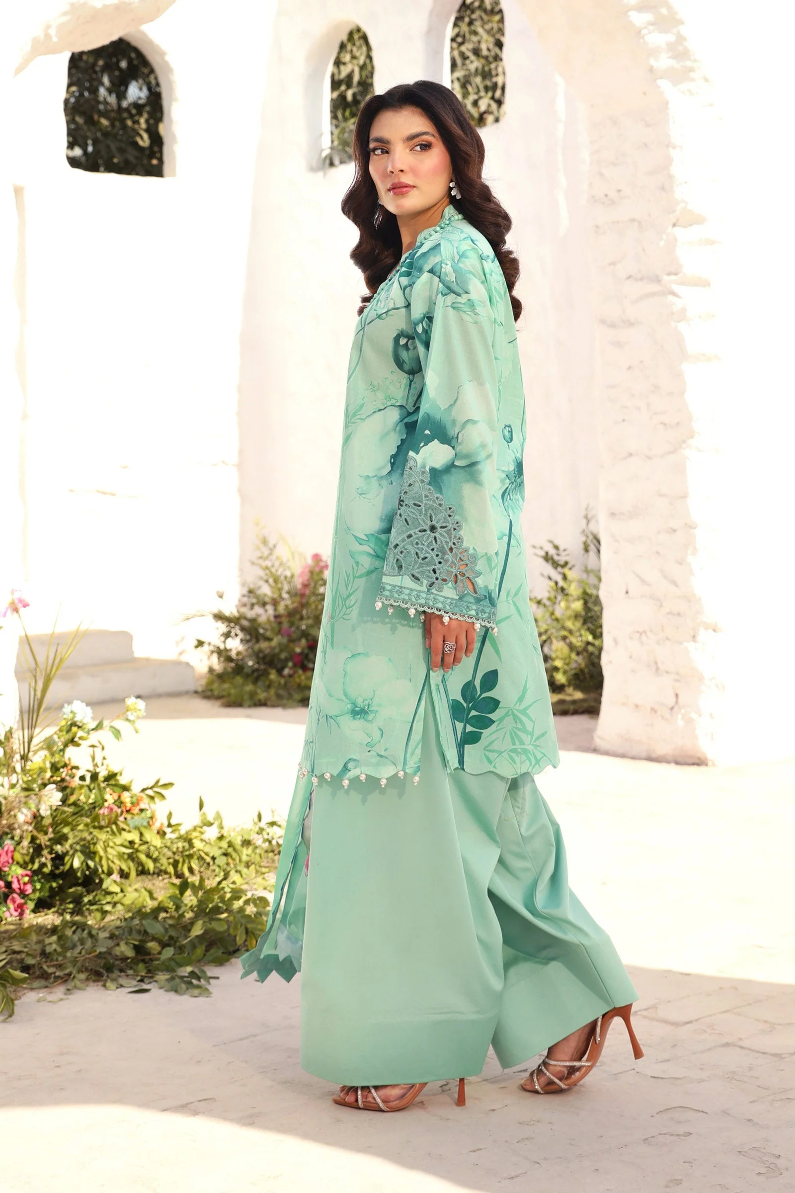 3 Pc Unstitched Embroidered Lawn Suit | MB-CUS25-713A - Image 5