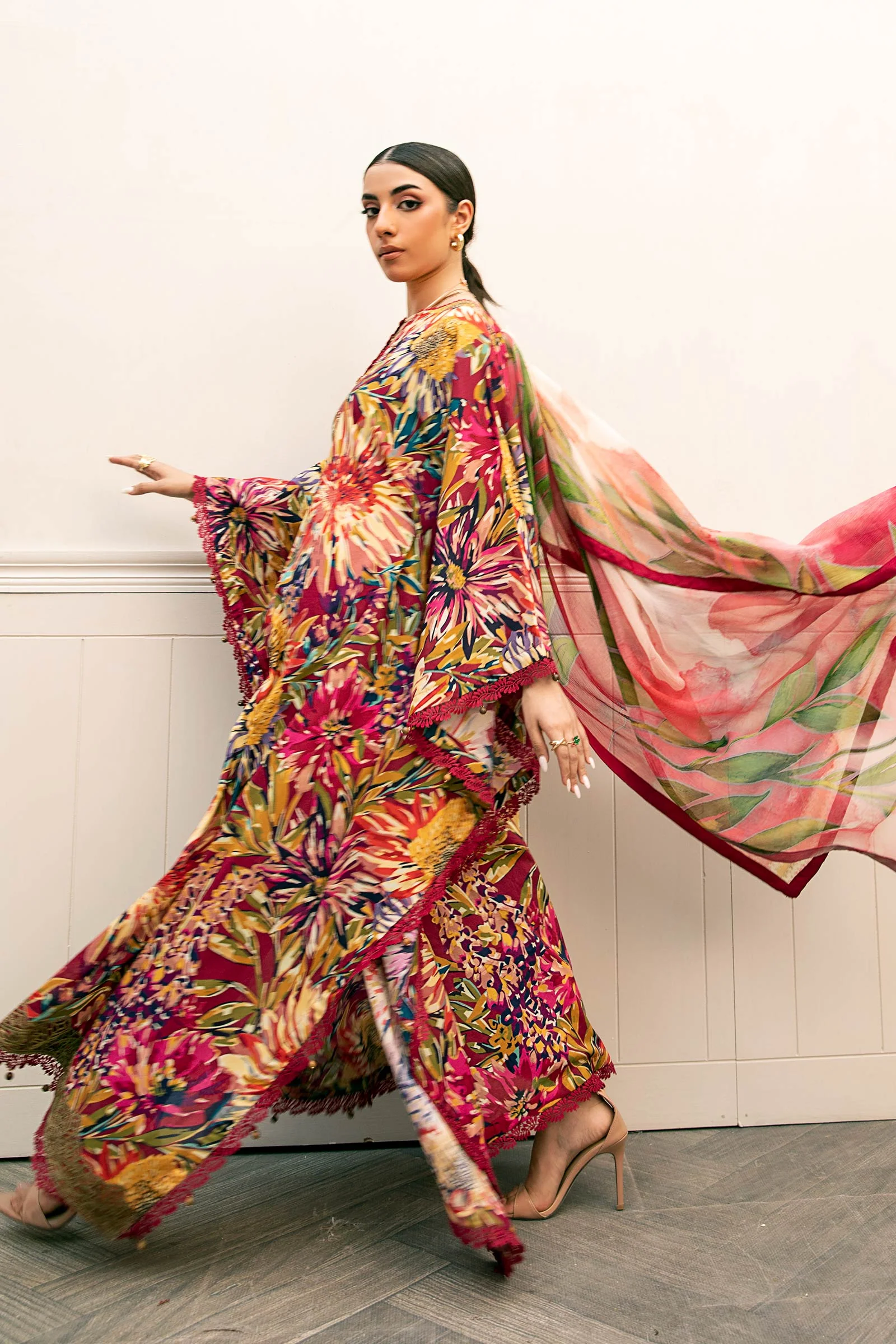 3 Pc Unstitched Embroidered Lawn Suit | MB-CUS25-903B - Image 3