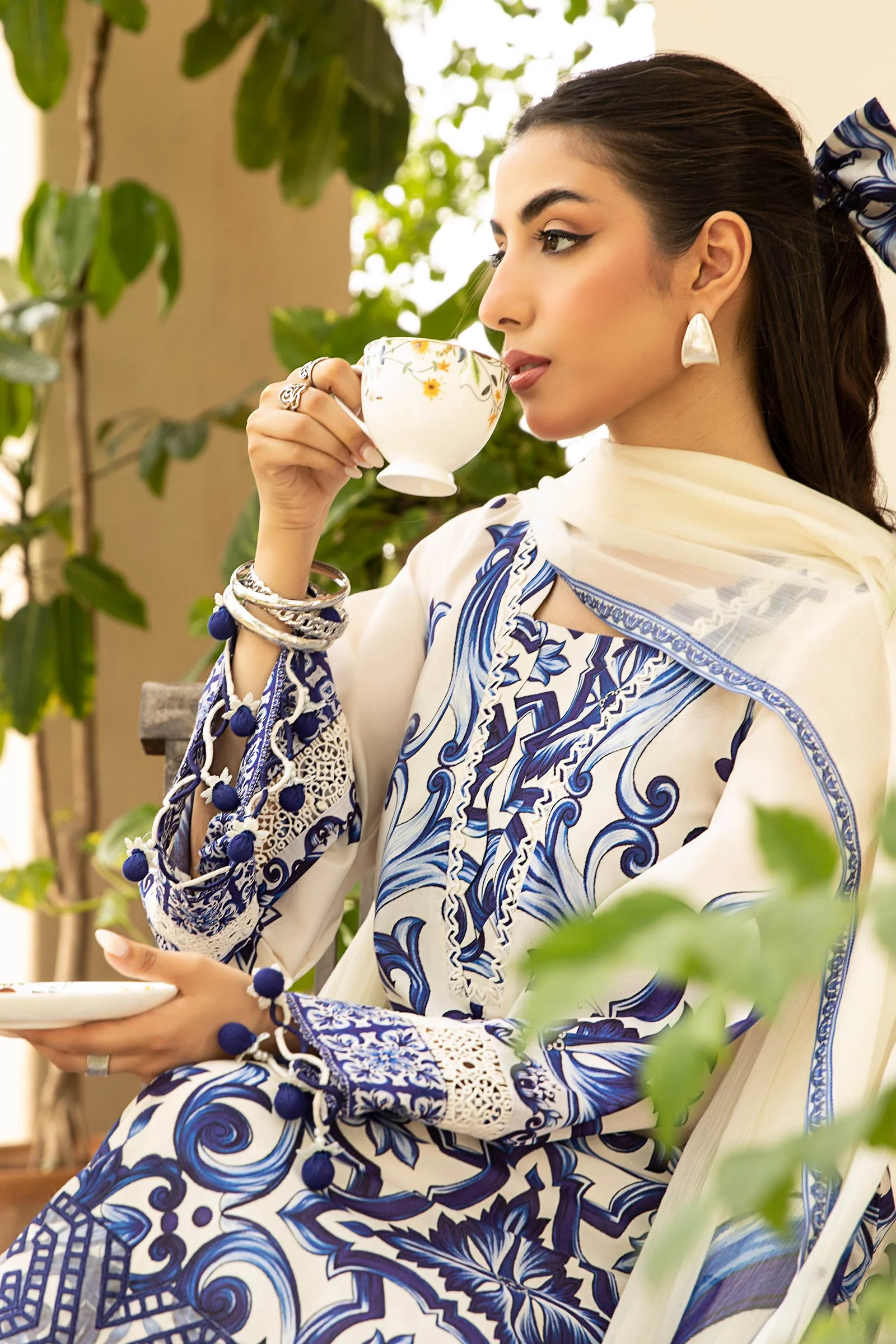 3 Pc Unstitched Embroidered Lawn Suit | MB-CUS25-904A - Image 3