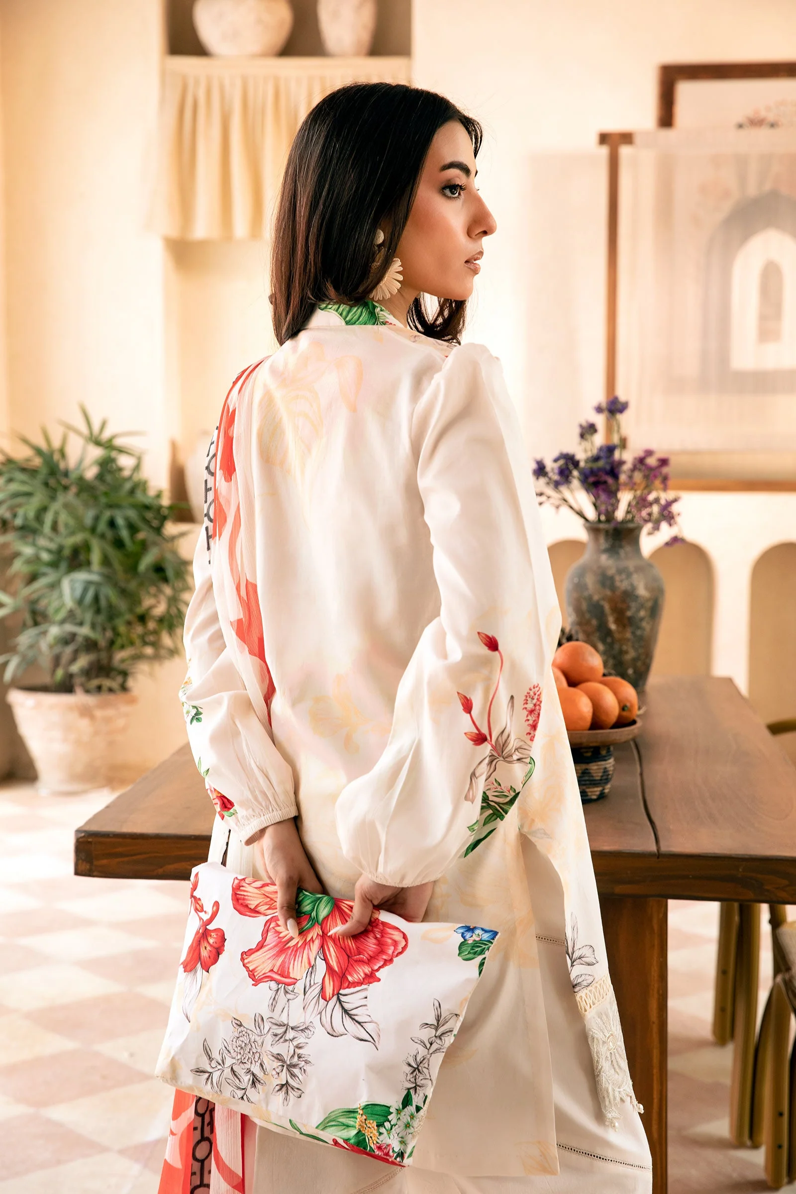 3 Pc Unstitched Embroidered Lawn Suit | MB-CUS25-907B - Image 5