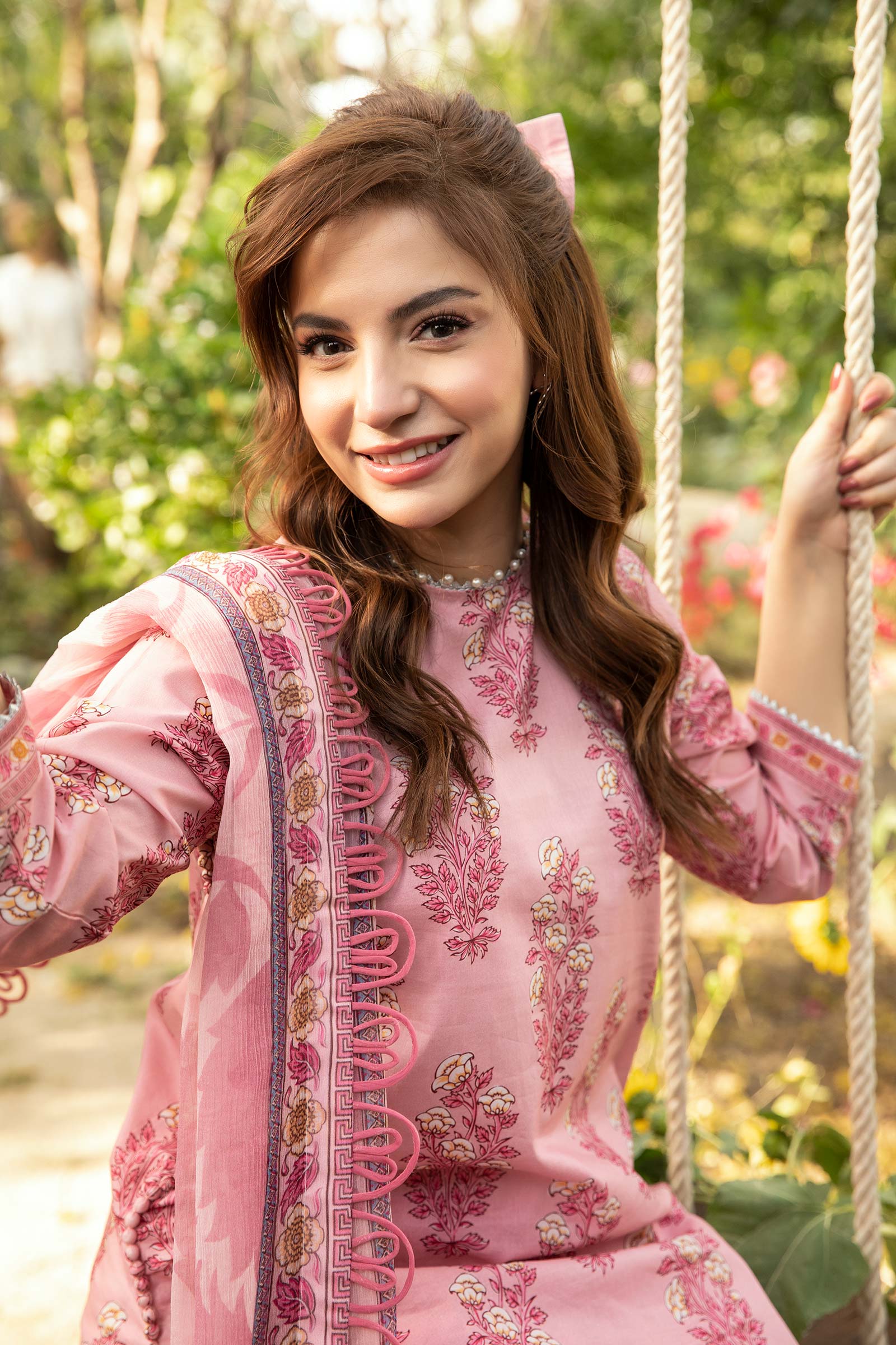 3 Pc Unstitched Embroidered Lawn Suit | MB-CUS25-908A - Image 3