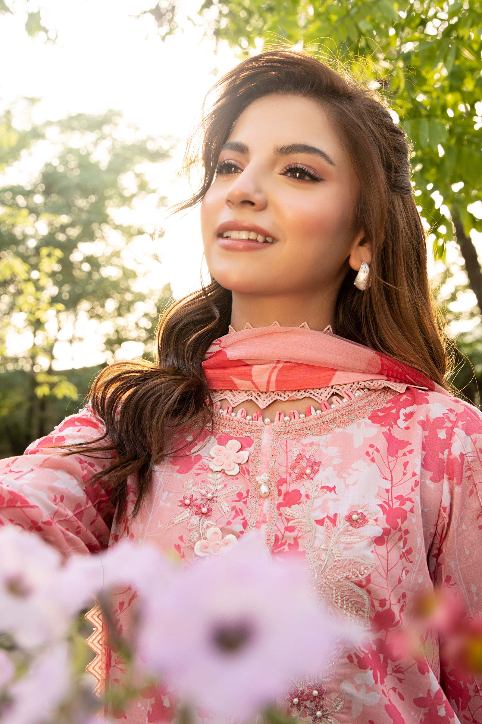 3 Pc Unstitched Embroidered Slub Lawn Suit | MB-CUS25-910B - Image 2