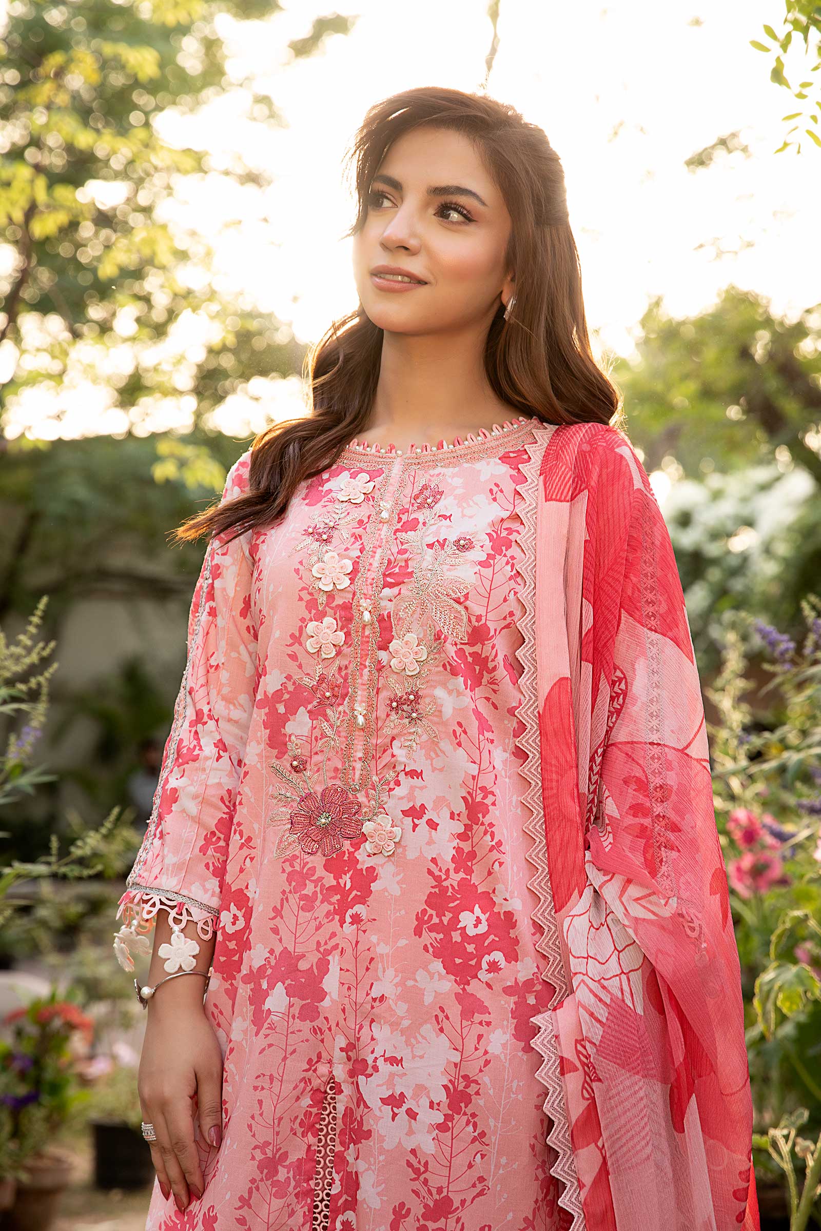 3 Pc Unstitched Embroidered Slub Lawn Suit | MB-CUS25-910B - Image 3