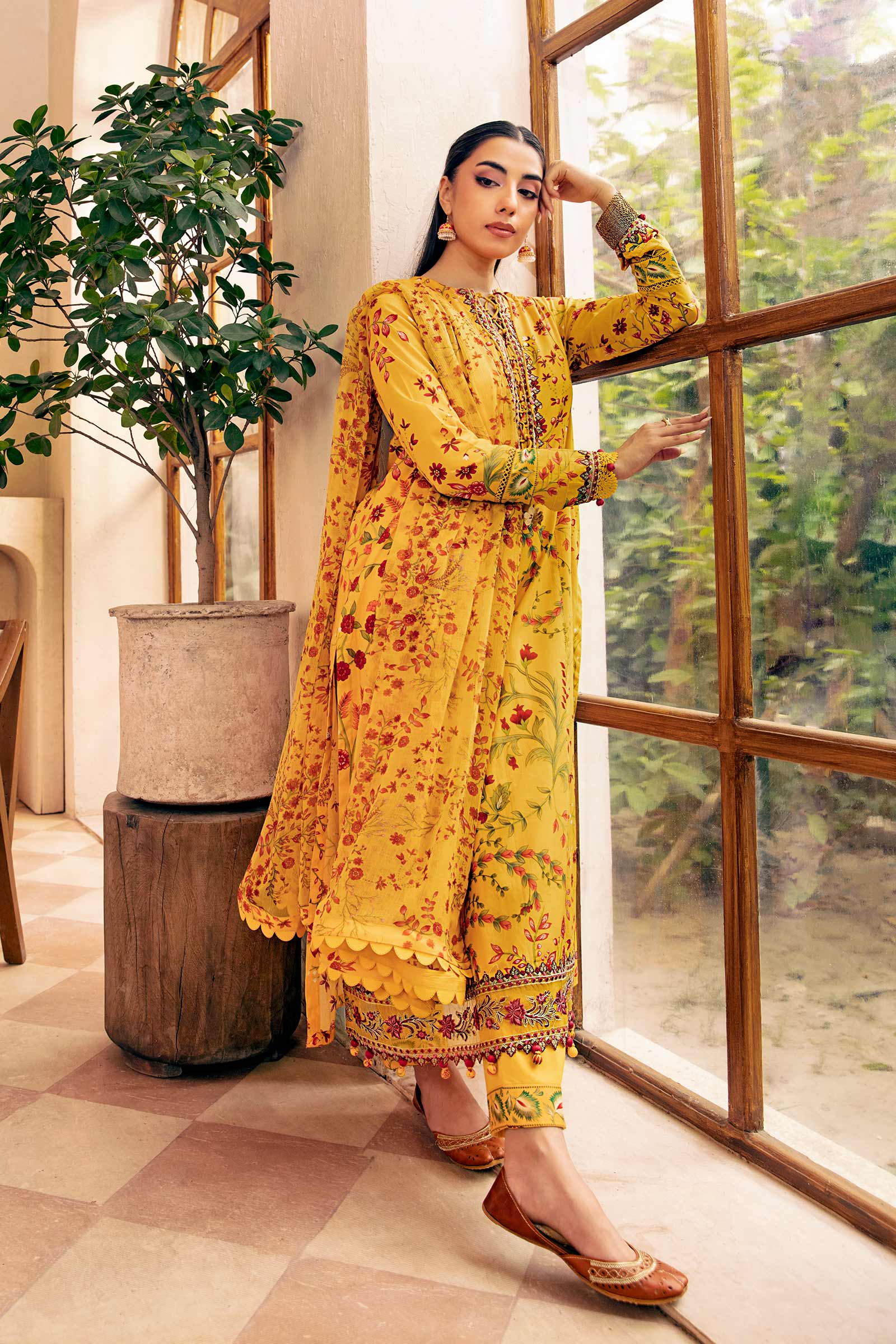3 Pc Unstitched Embroidered Slub Lawn Suit | MB-CUS25-912A - Image 2
