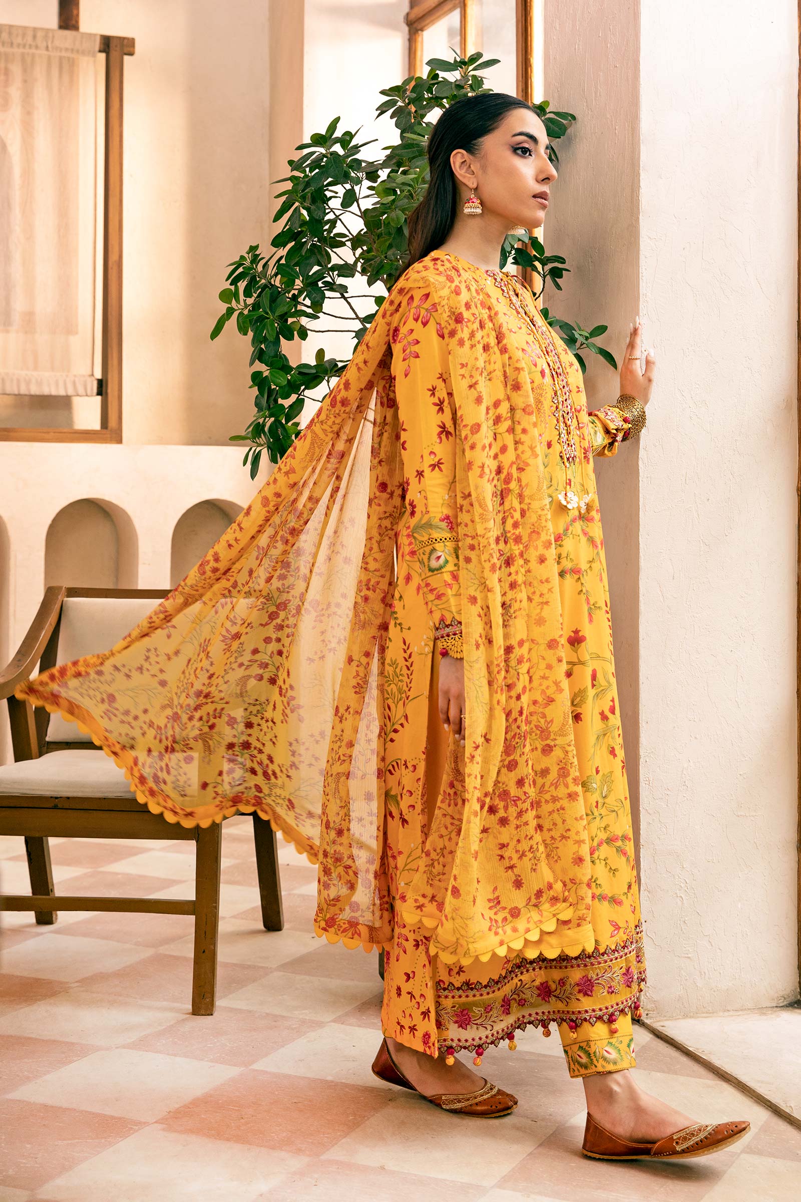 3 Pc Unstitched Embroidered Slub Lawn Suit | MB-CUS25-912A - Image 4