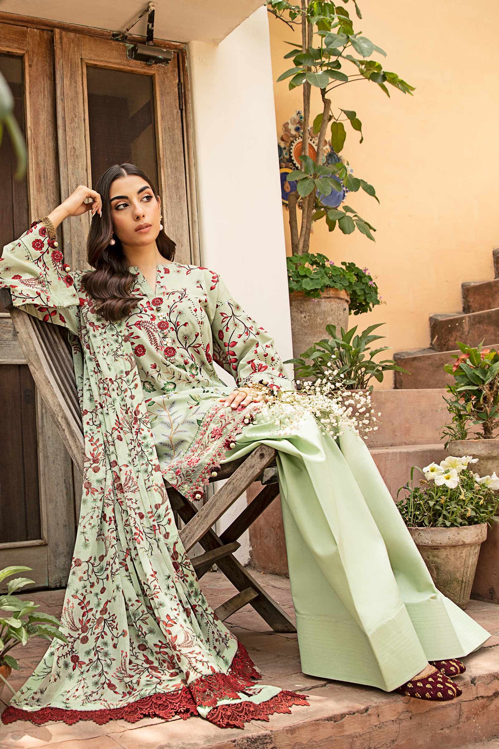 3 Pc Unstitched Embroidered Slub Lawn Suit | MB-CUS25-912B - Image 4