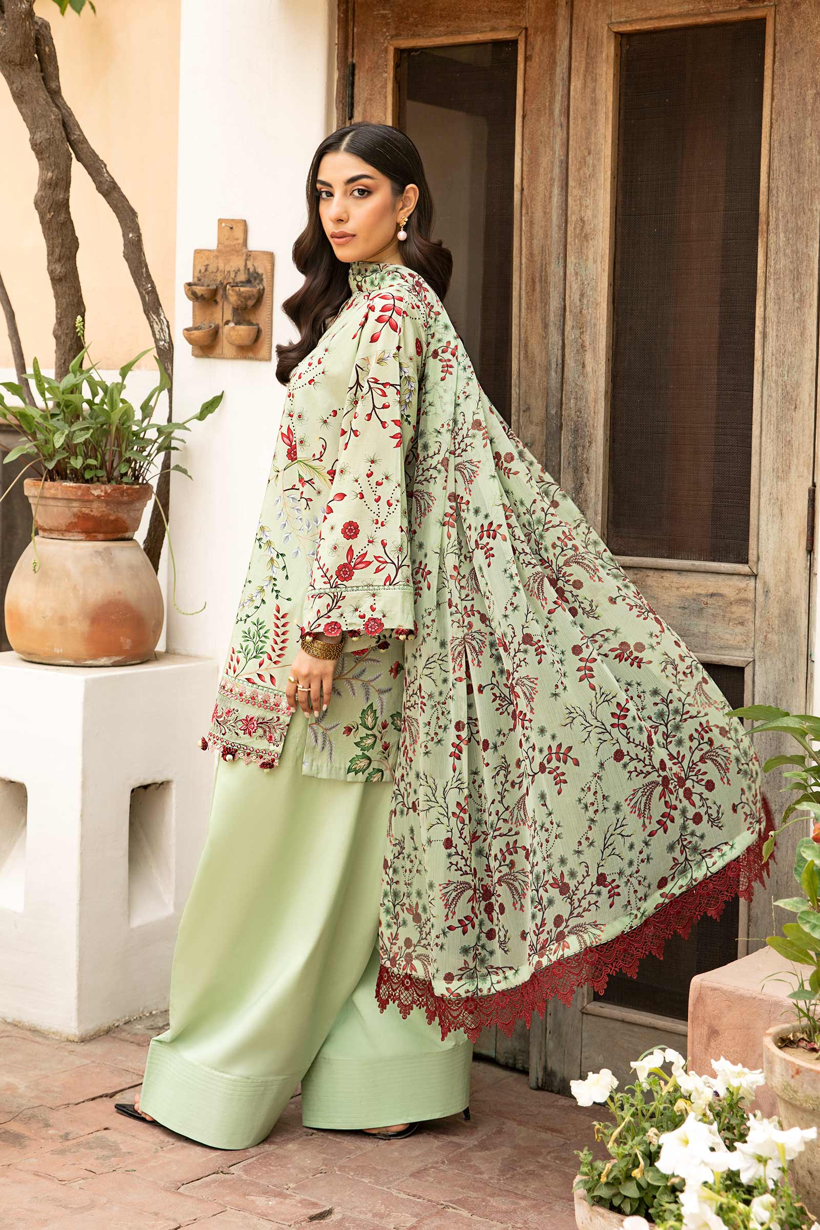 3 Pc Unstitched Embroidered Slub Lawn Suit | MB-CUS25-912B - Image 5