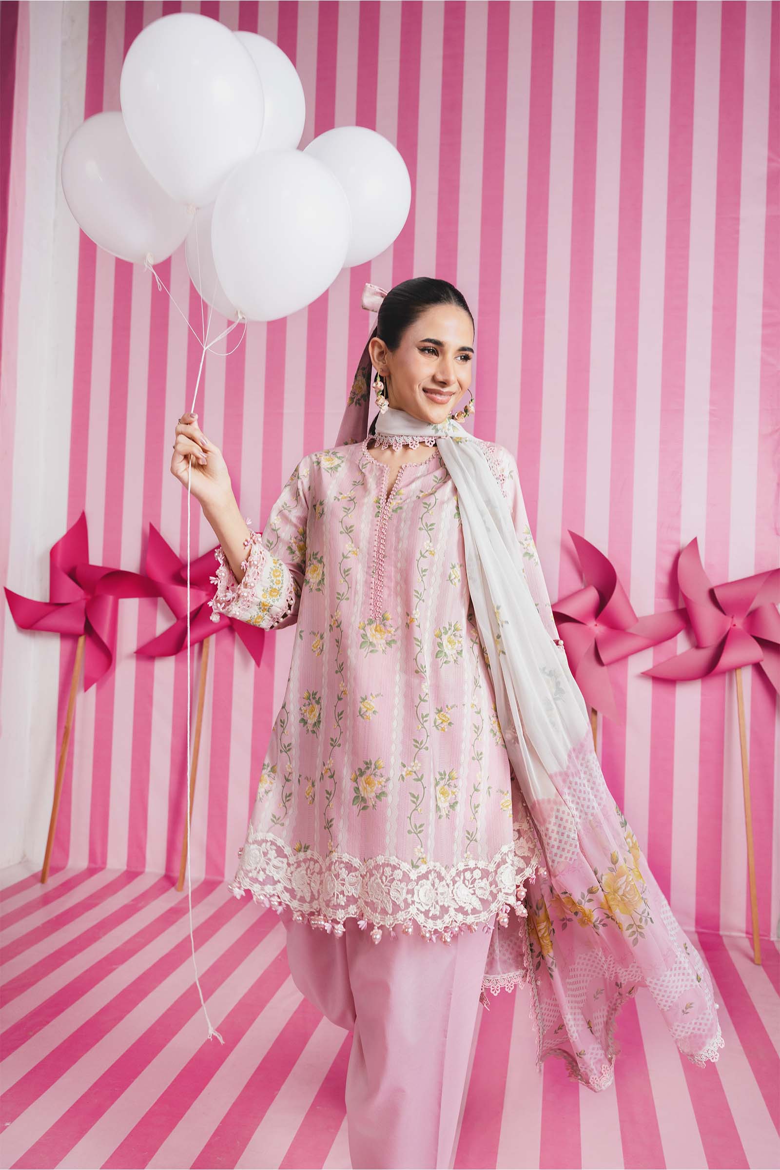 3 Pc Unstitched Embroidered Lawn Suit - Image 2