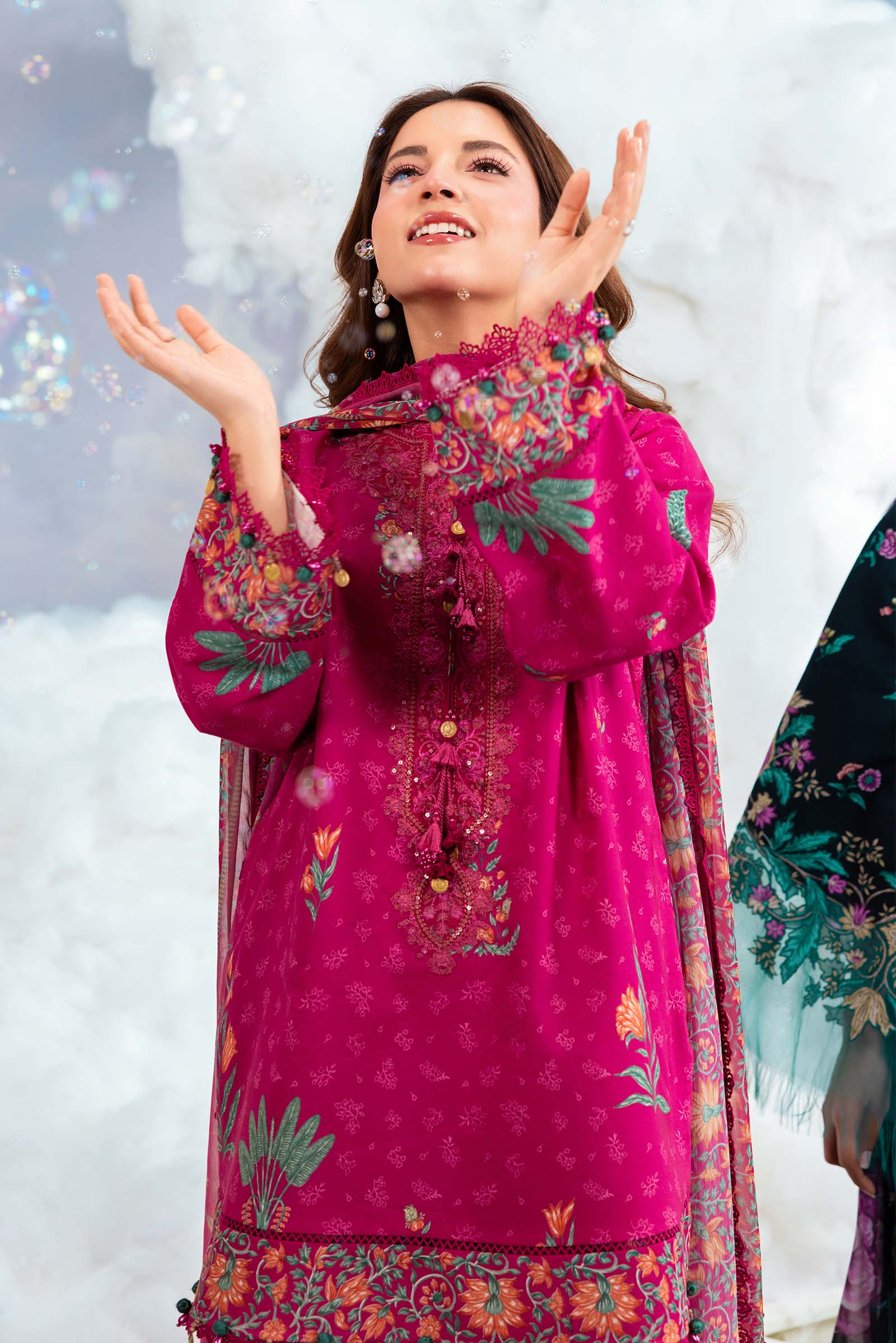 3 Pc Unstitched Embroidered Lawn Suit - Image 3