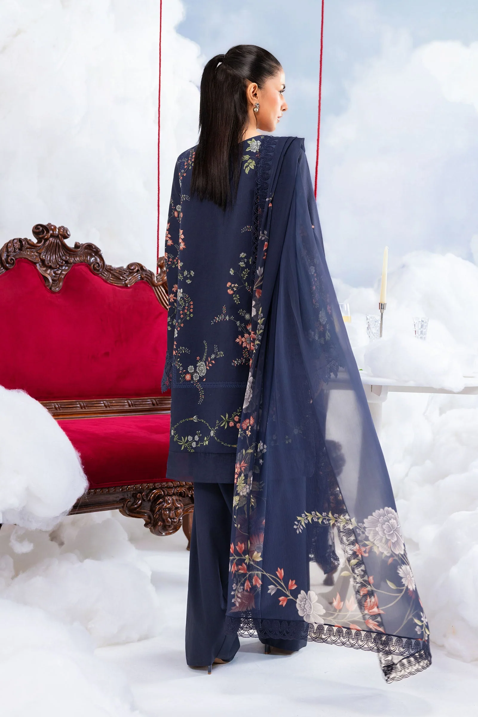 3 Pc Unstitched Embroidered Lawn Suit - Image 6