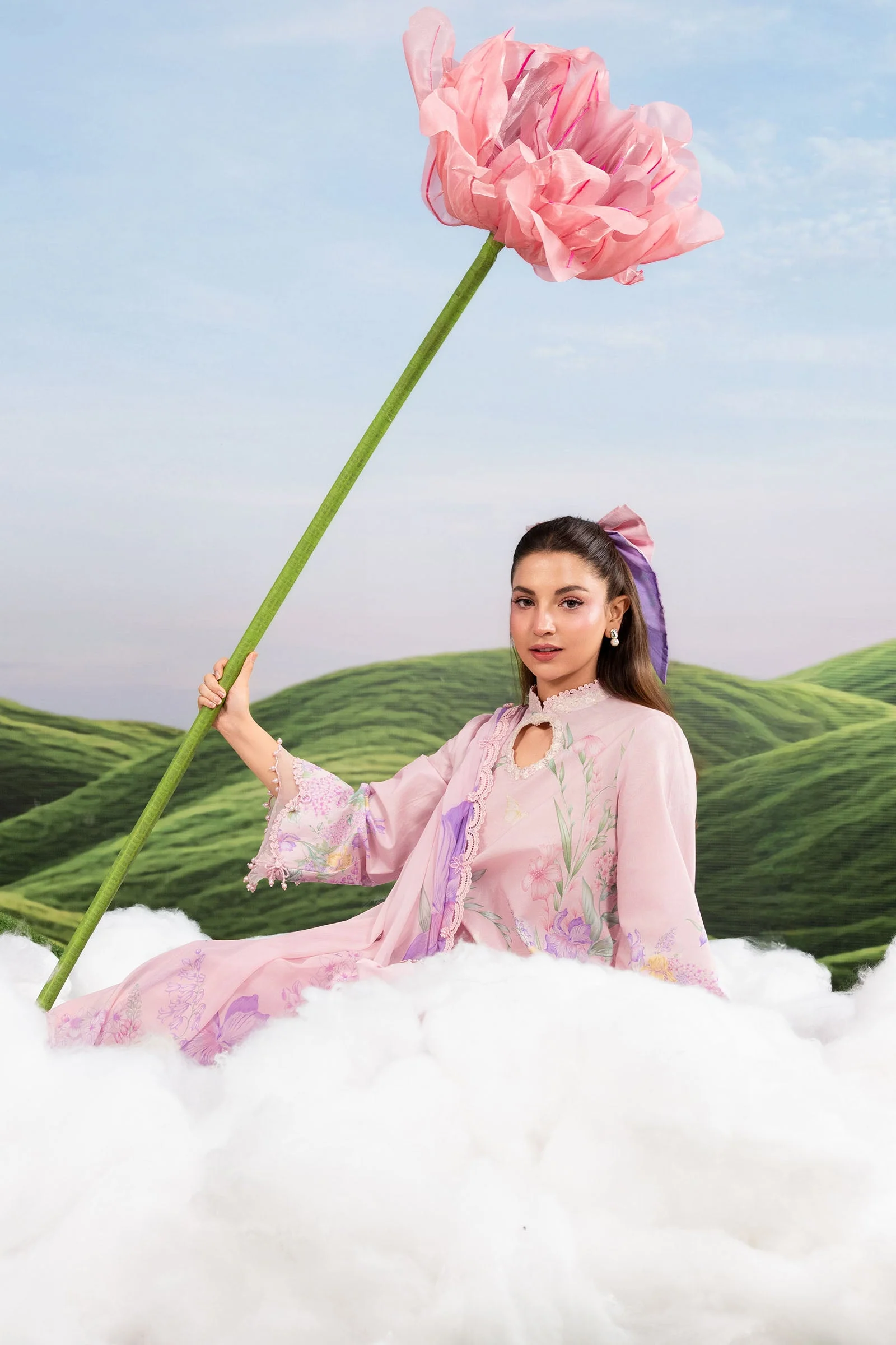 3 Pc Unstitched Embroidered Lawn Suit - Image 4