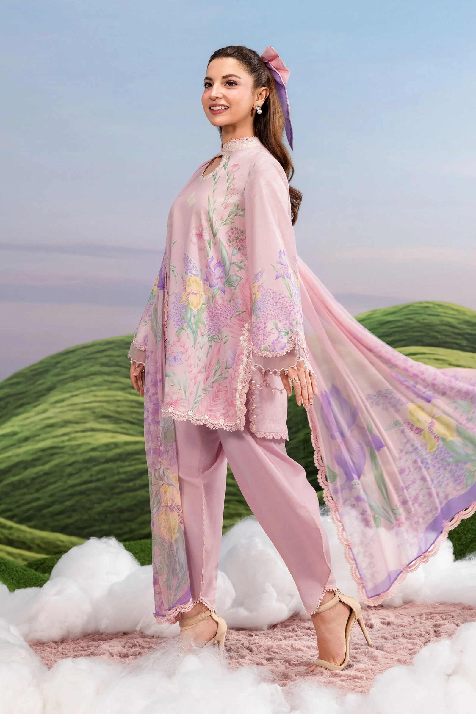 3 Pc Unstitched Embroidered Lawn Suit - Image 7