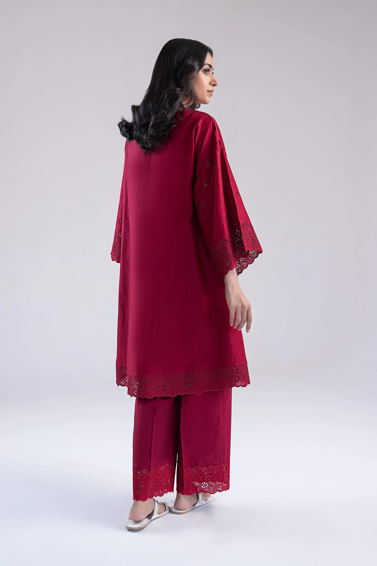 Embroidered Dobby Lawn Co-Ord Set - Image 7