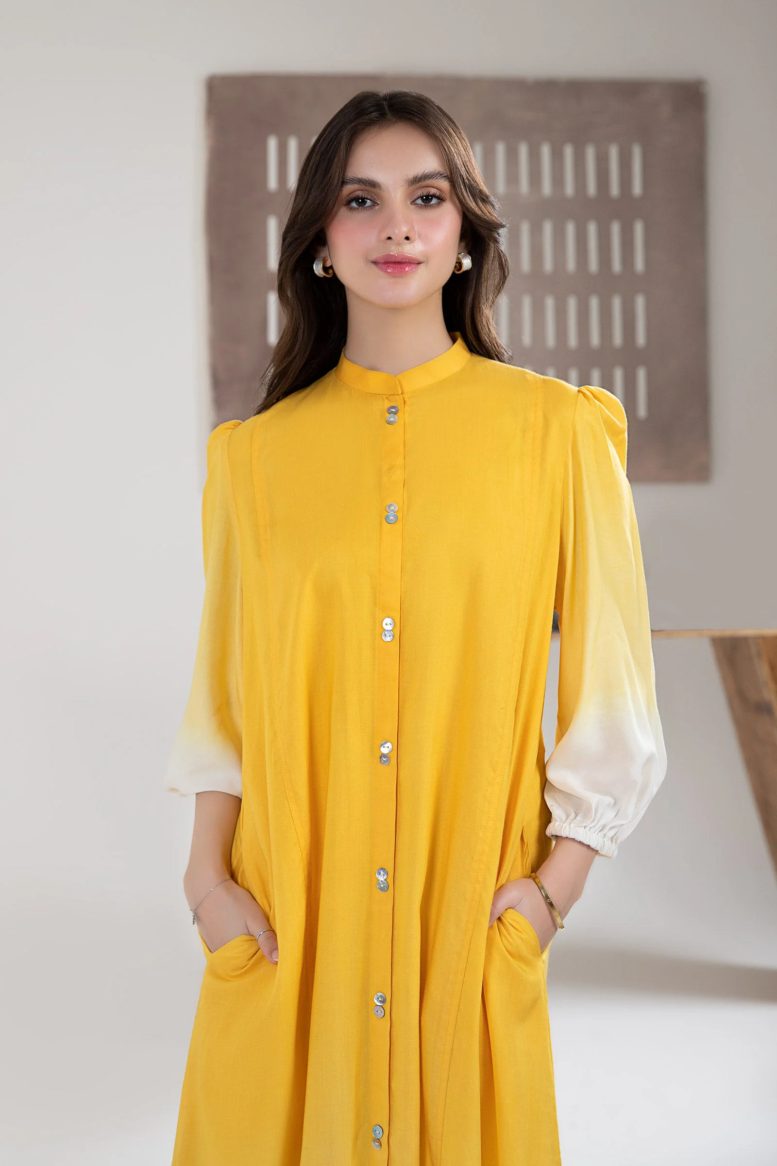 Embroidered Arabic Lawn Tunic - Image 2