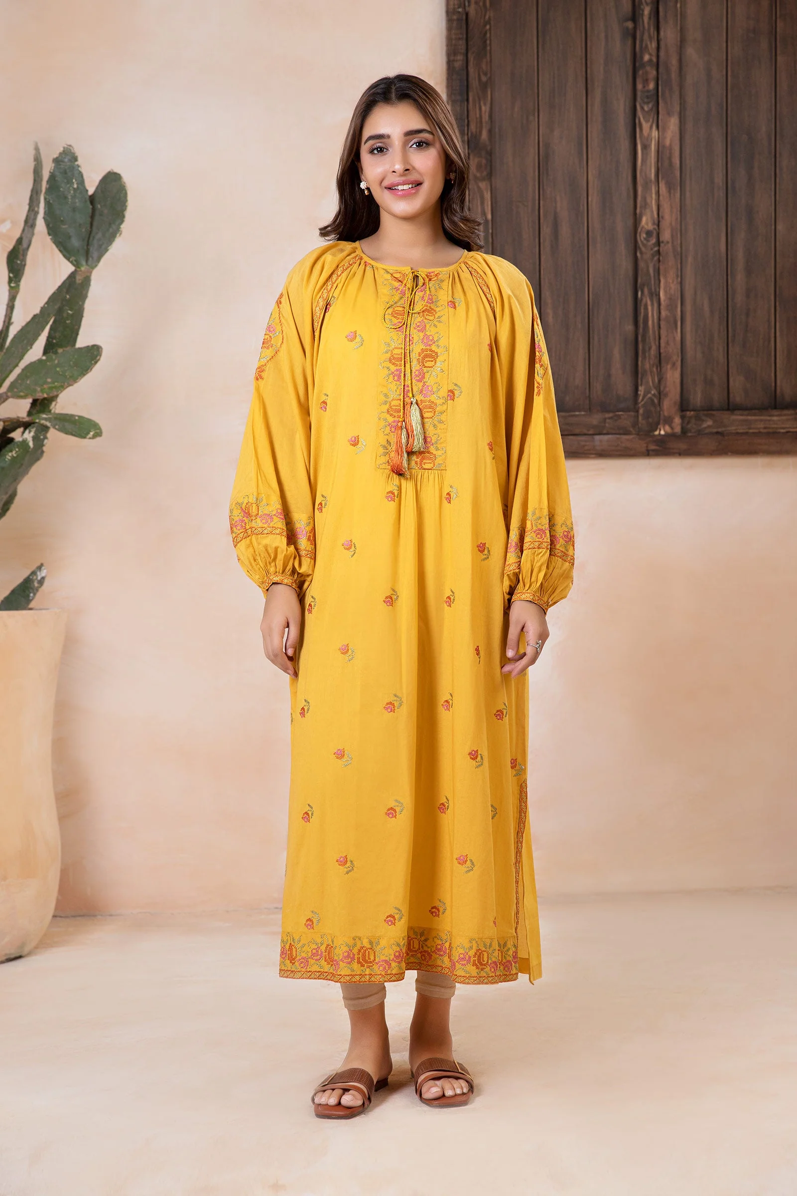 Embroidered Arabic Lawn Tunic
