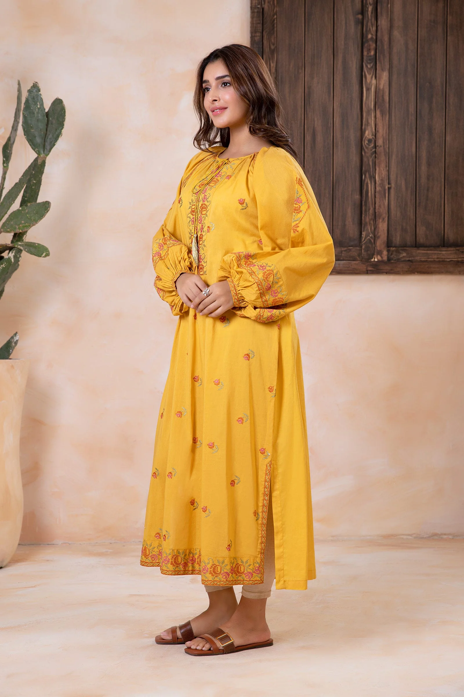 Embroidered Arabic Lawn Tunic - Image 6