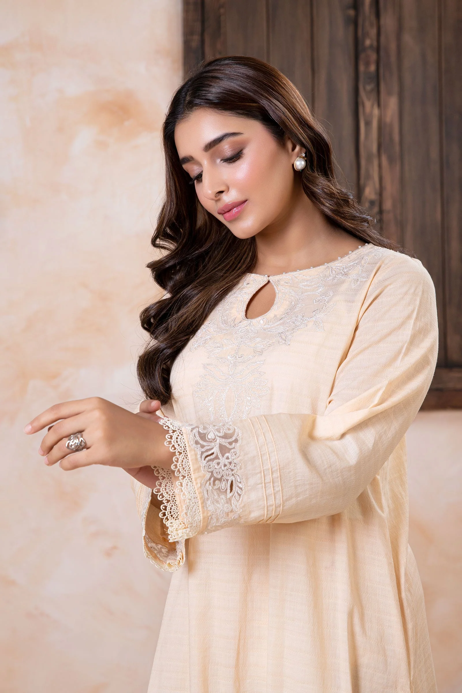 2 Piece Embroidered Dobby Lawn Suit - Image 2