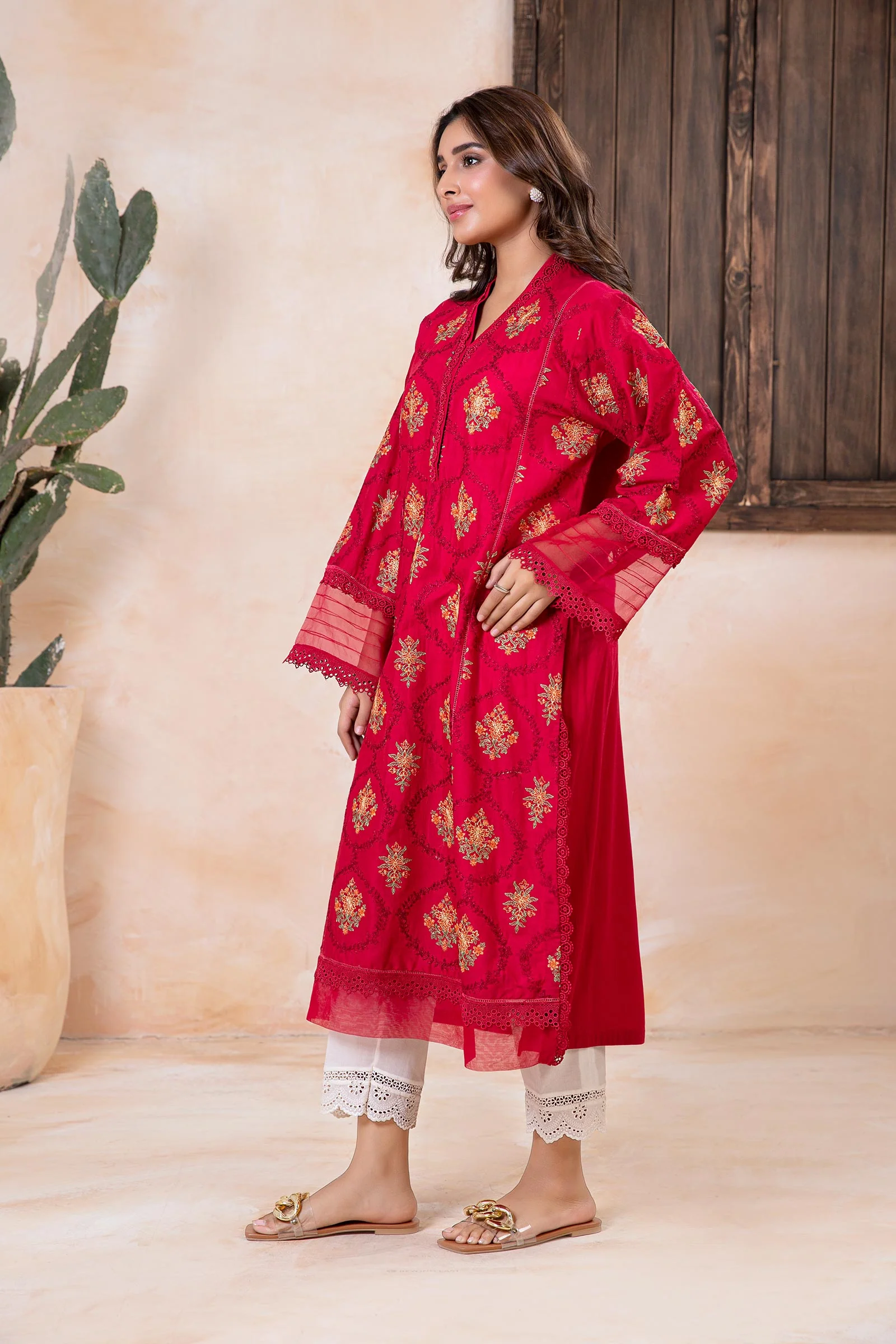 Embroidered Lawn Kurta - Image 6