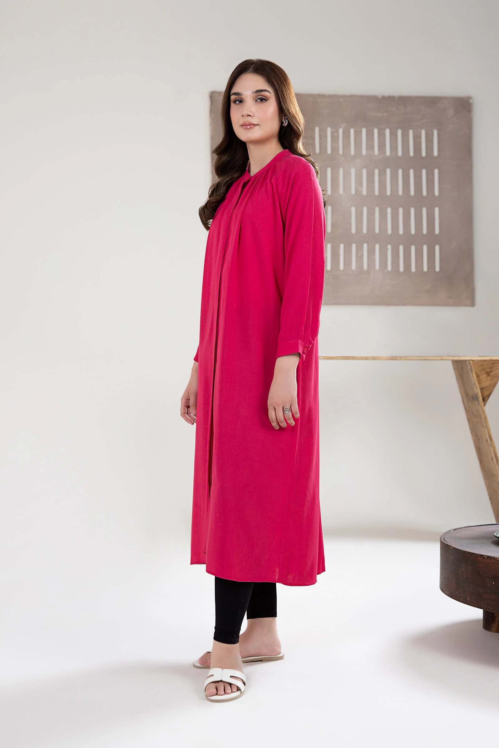 Solid Arabic Lawn Dress - Image 4