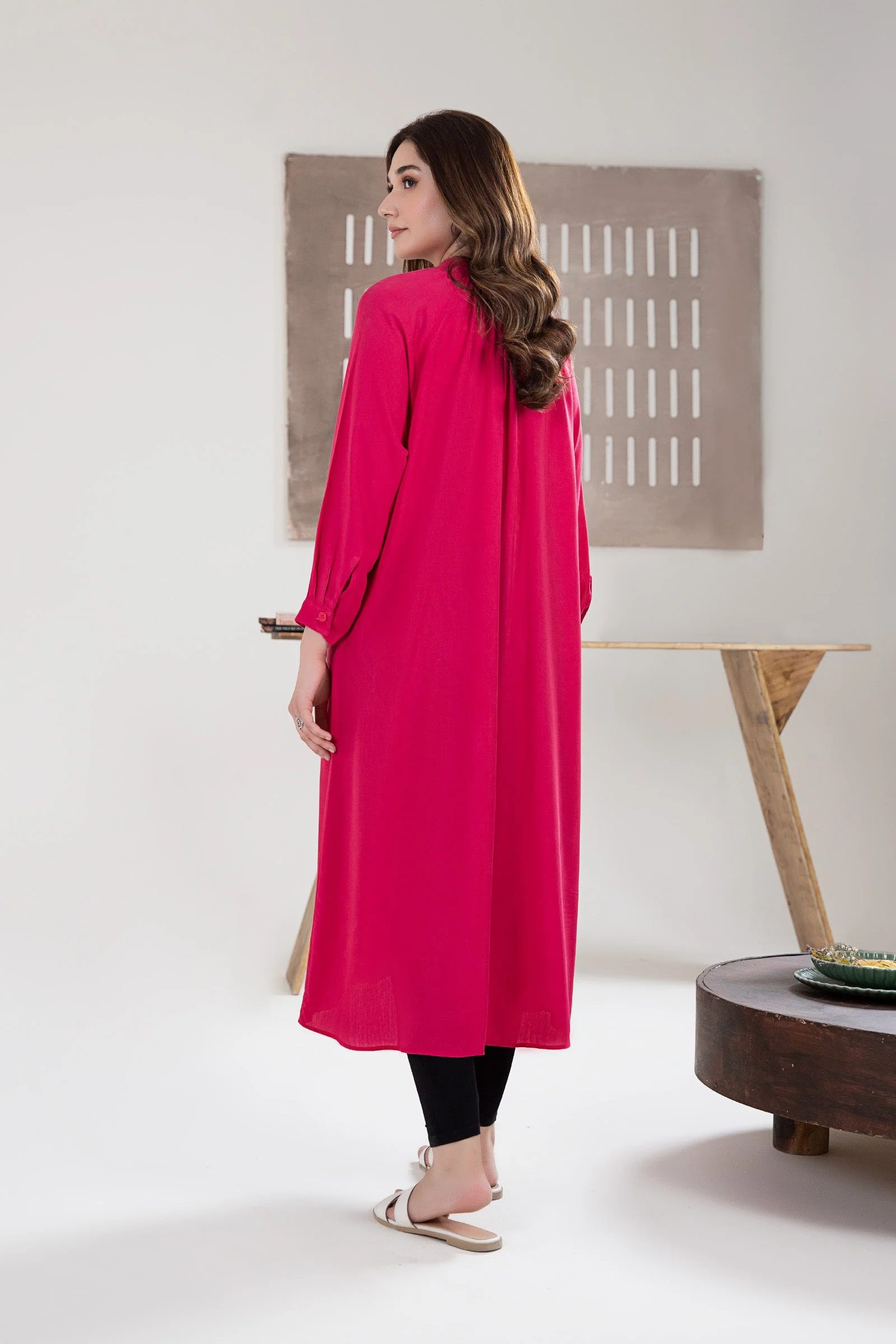Solid Arabic Lawn Dress - Image 5