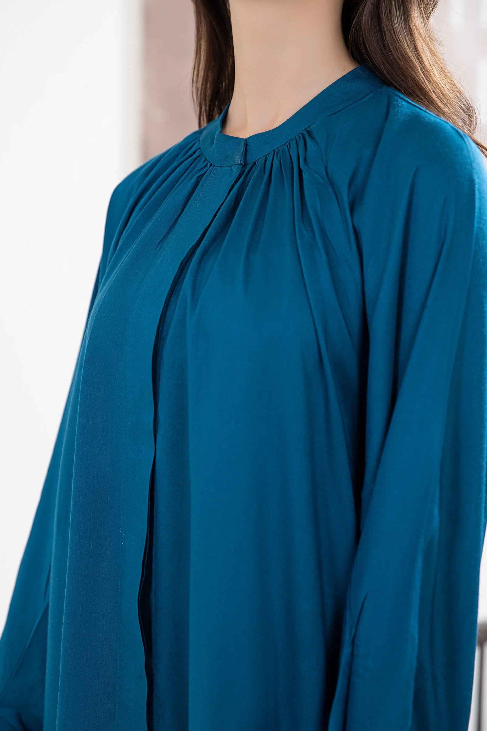 Solid Arabic Lawn Dress - Image 3