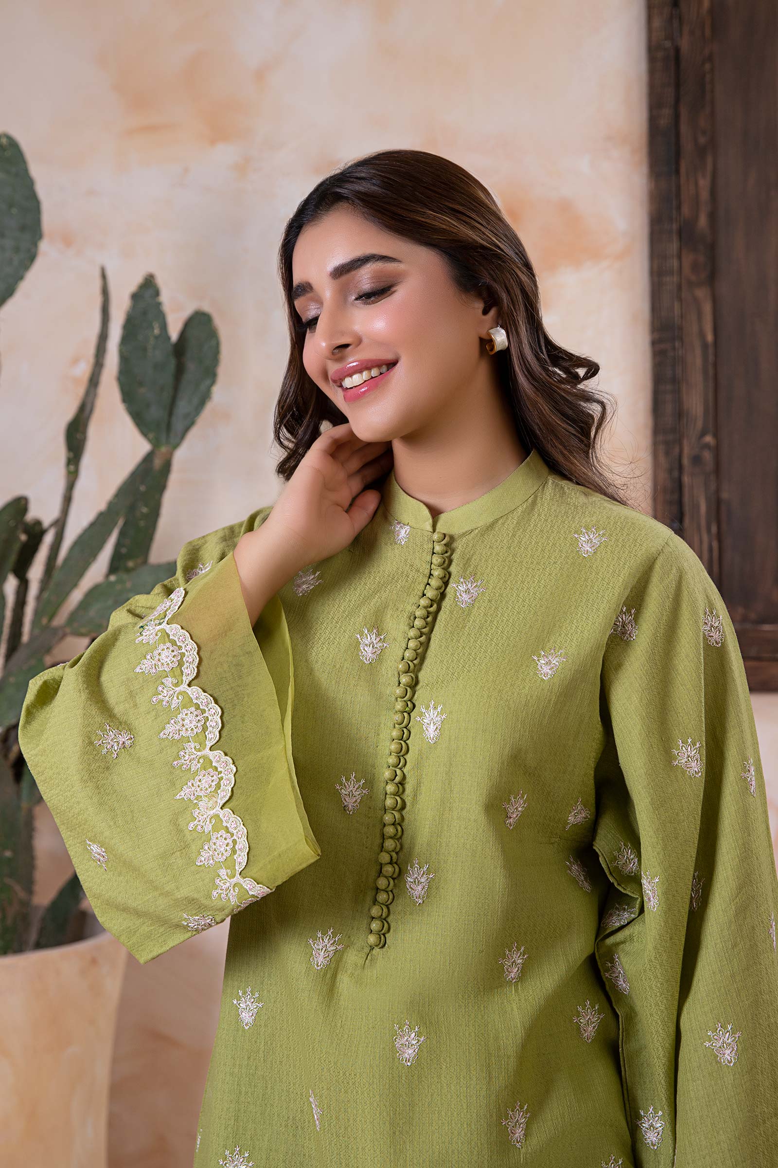 2 Piece Embroidered Dobby Lawn Suit - Image 2