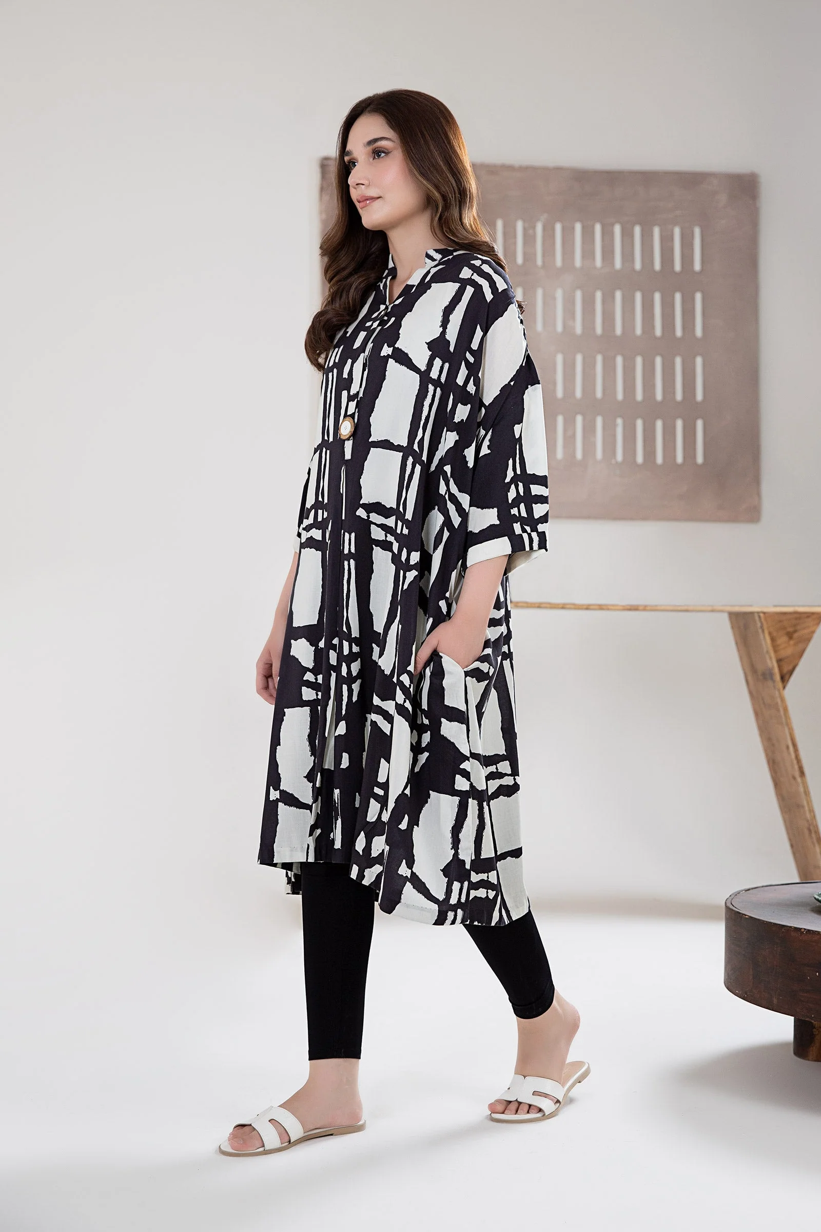 Printed Arabic Lawn Tunic - Image 4
