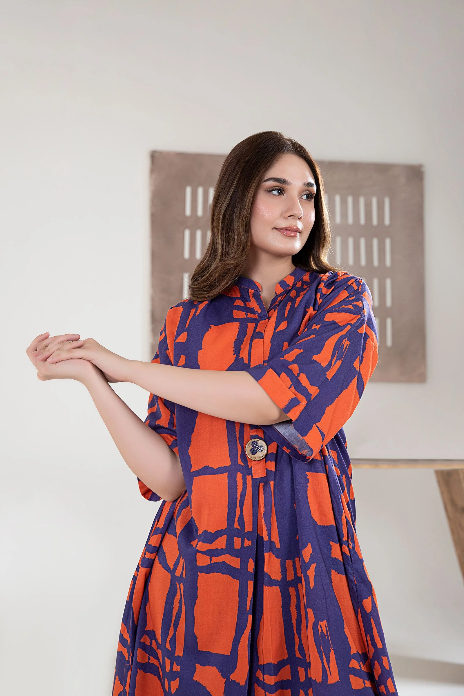 Printed Arabic Lawn Tunic - Image 2