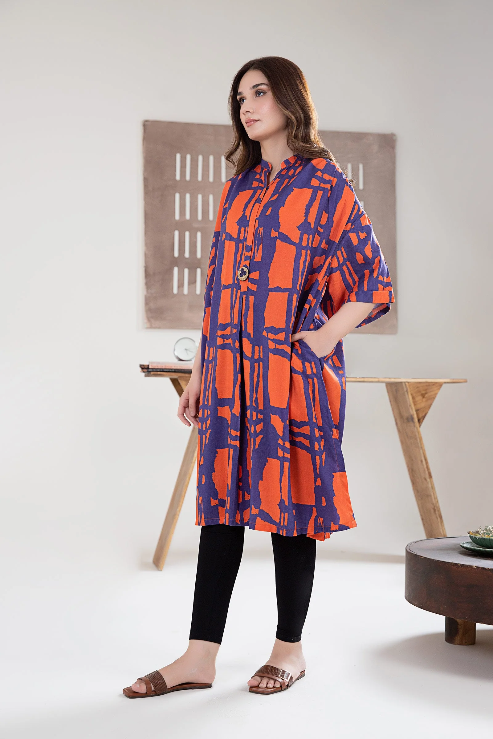 Printed Arabic Lawn Tunic - Image 4