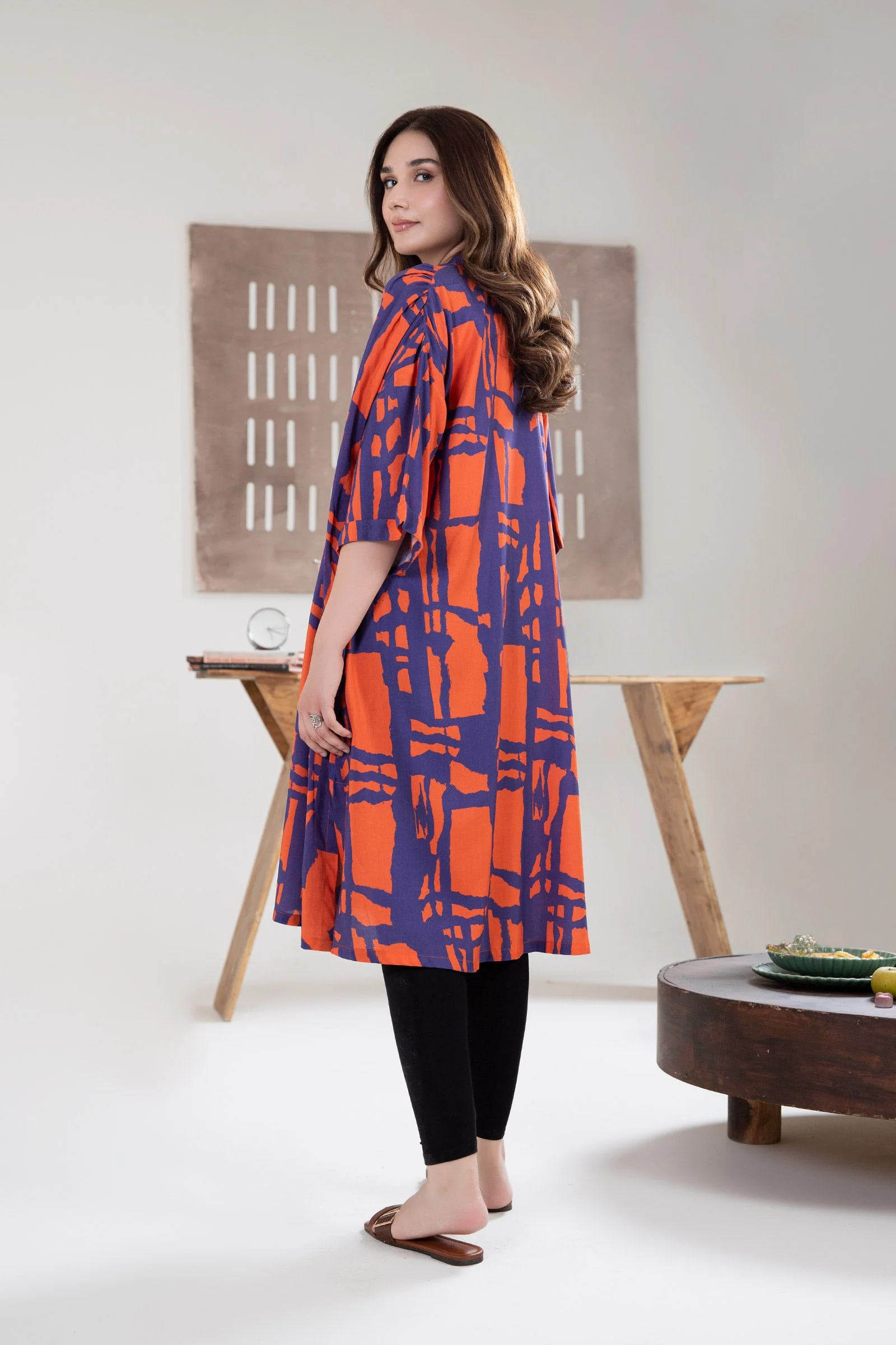 Printed Arabic Lawn Tunic - Image 5