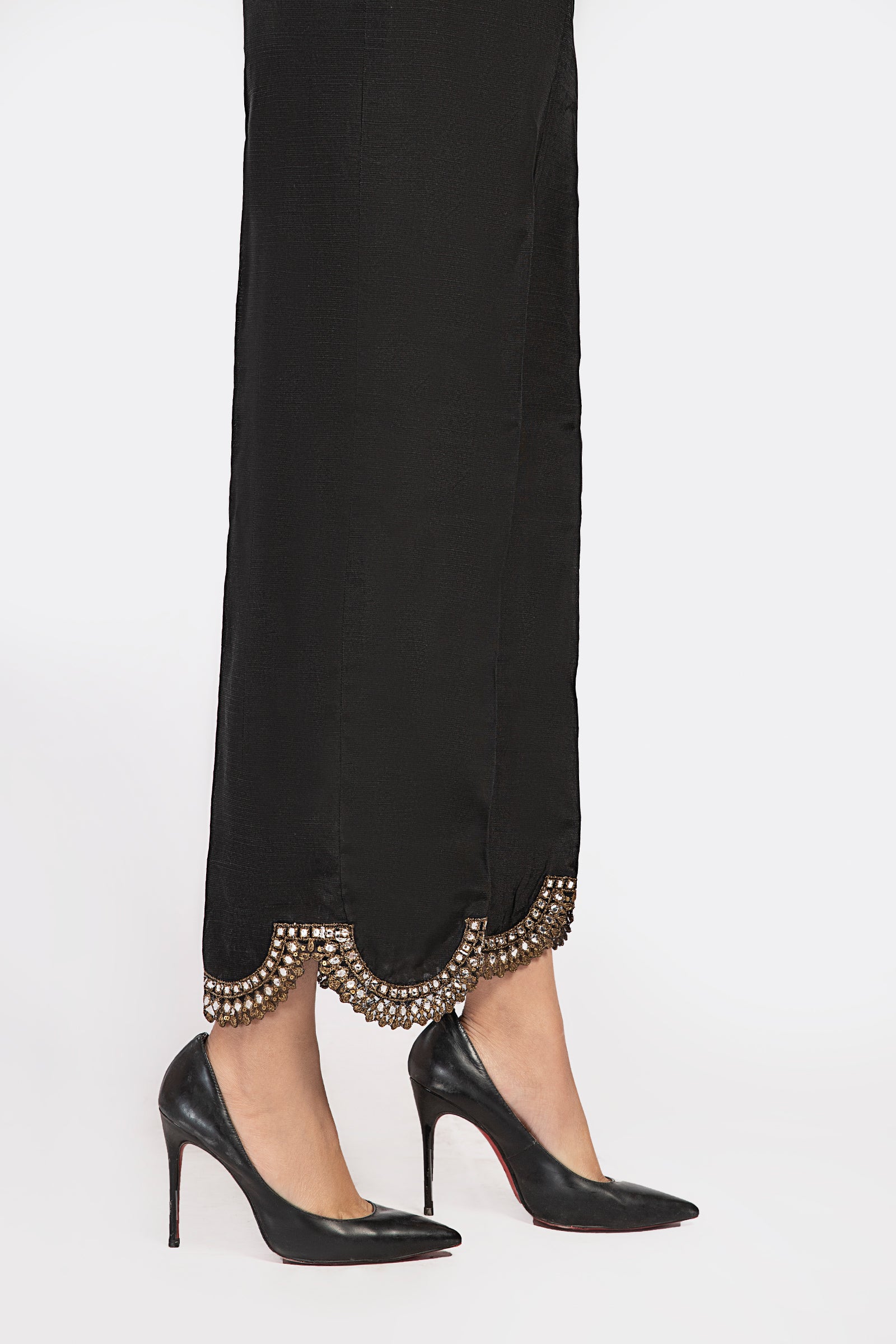 Embroidered Raw Silk Trouser | MB-EF23-145 - Image 2