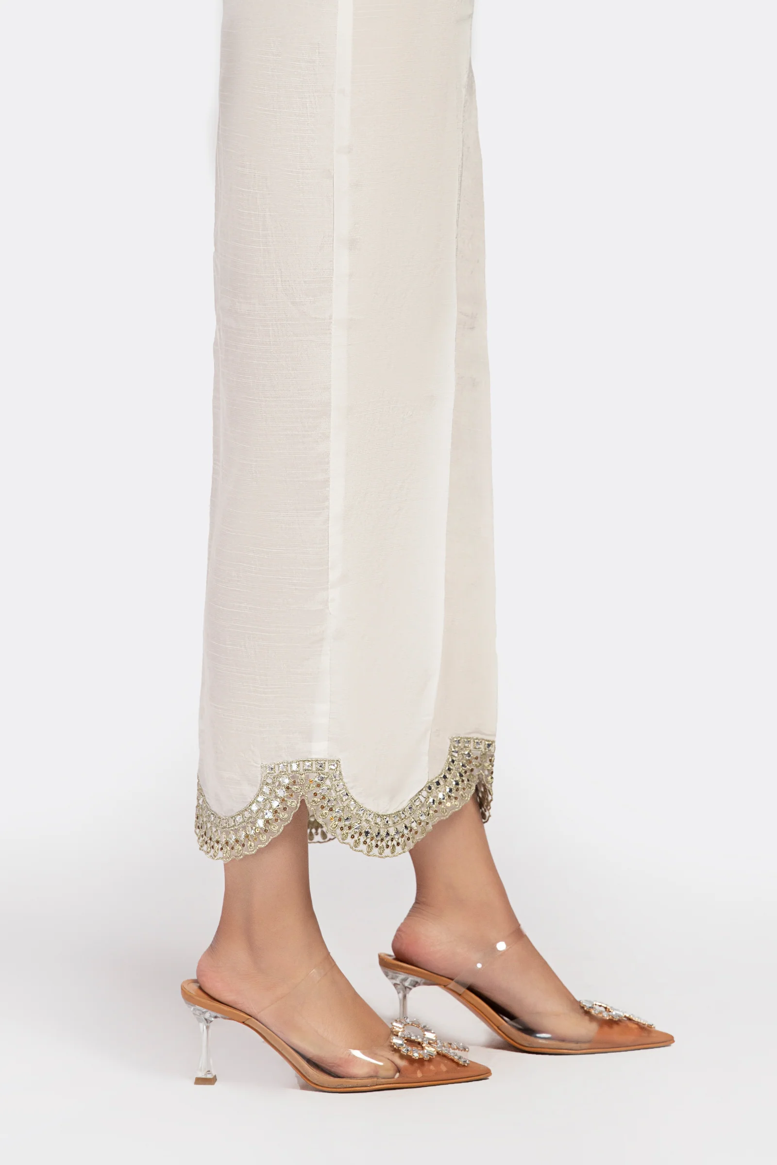 Embroidered Raw Silk Trouser | MB-EF23-145 - Image 2